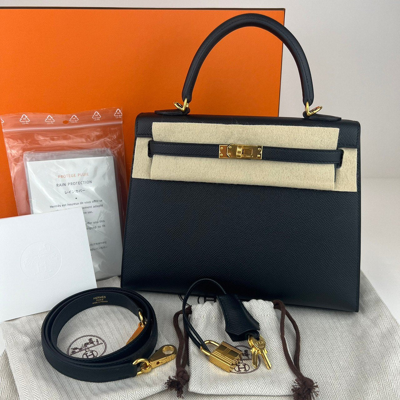 Kelly25 ケリー25 Black ブラック GHW ゴールド金具 Epsom エプソン Y刻