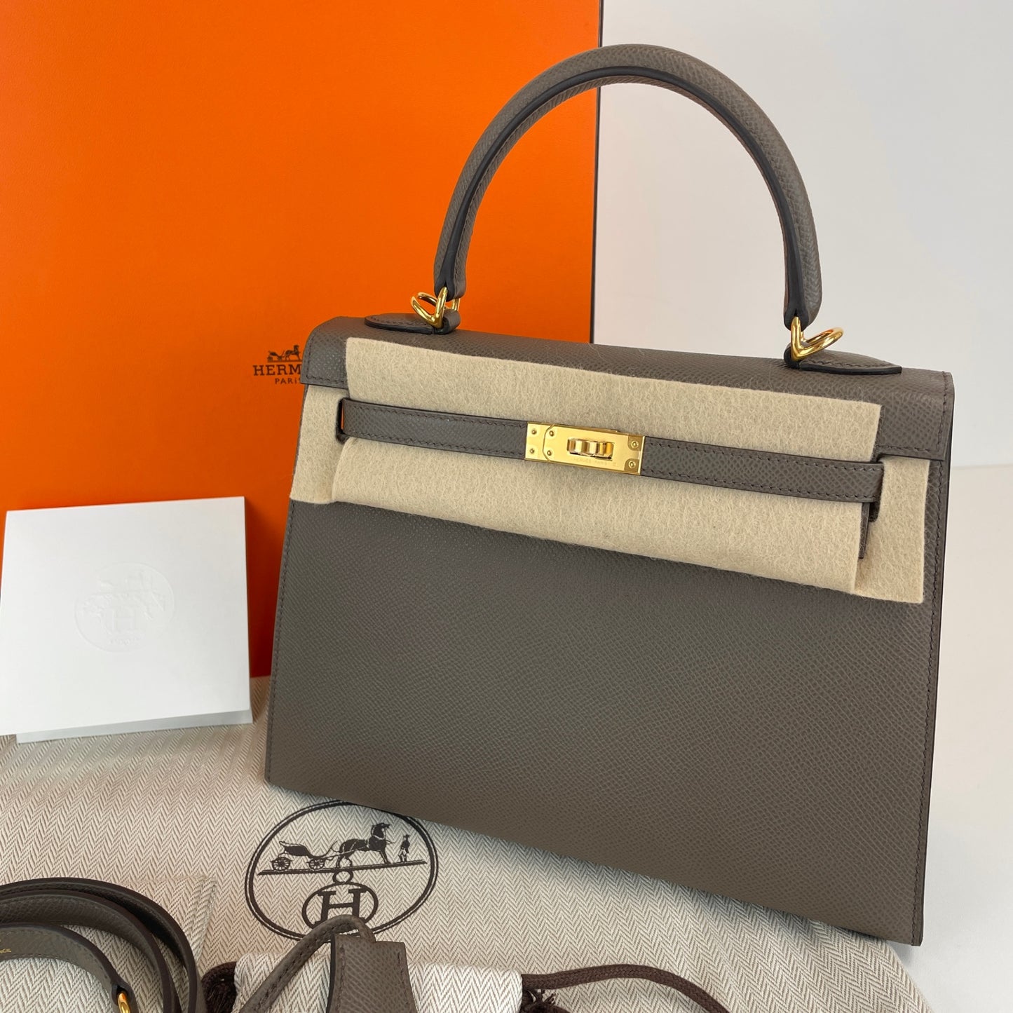 Kelly25 ケリー25 Etain エタン Epsom エプソン GHW ゴールド金具 Stamp-K K刻印