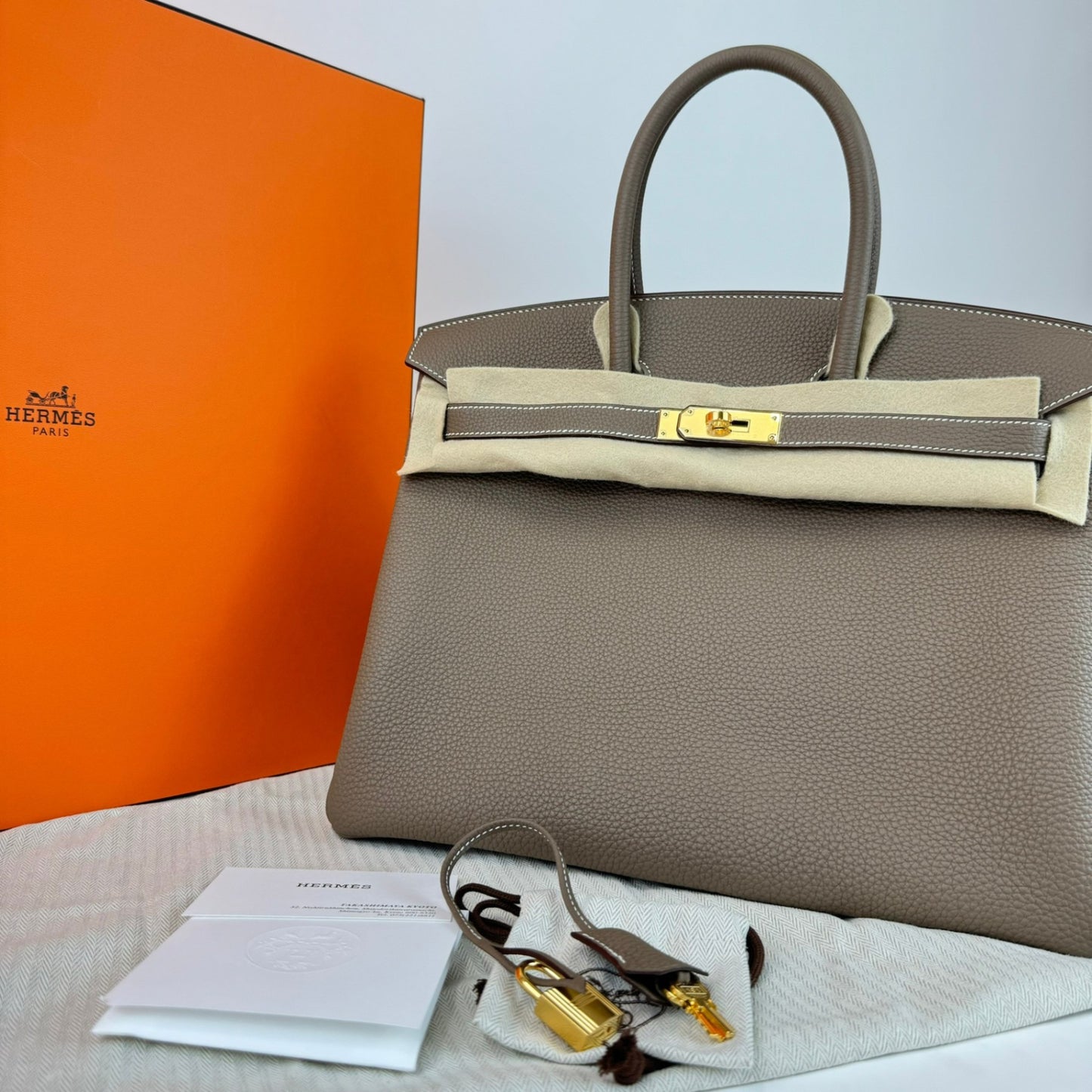Birkin35 バーキン35 Etoupe エトープ Togo トゴ GHW ゴールド金具 B刻
