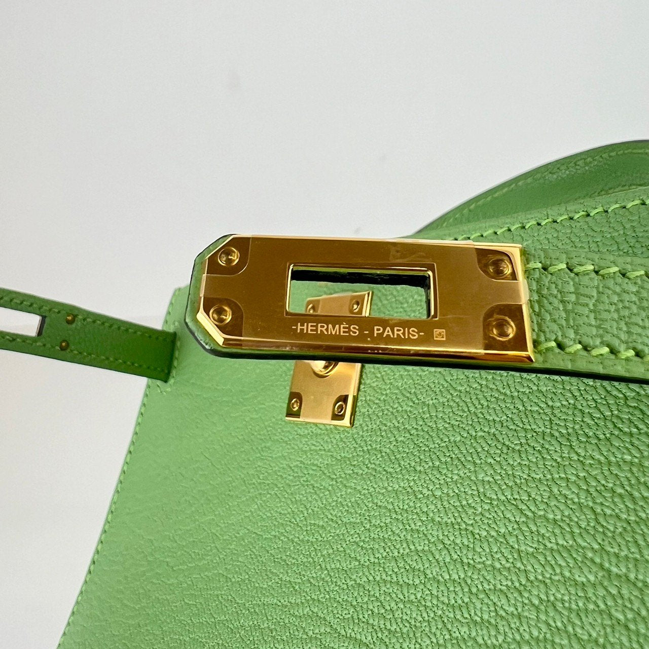 Mini kelly ミニケリー Vert criquet ヴェールクリケット GHW ゴールド金具 Chevre シェーブル Stamp-Z Z刻印