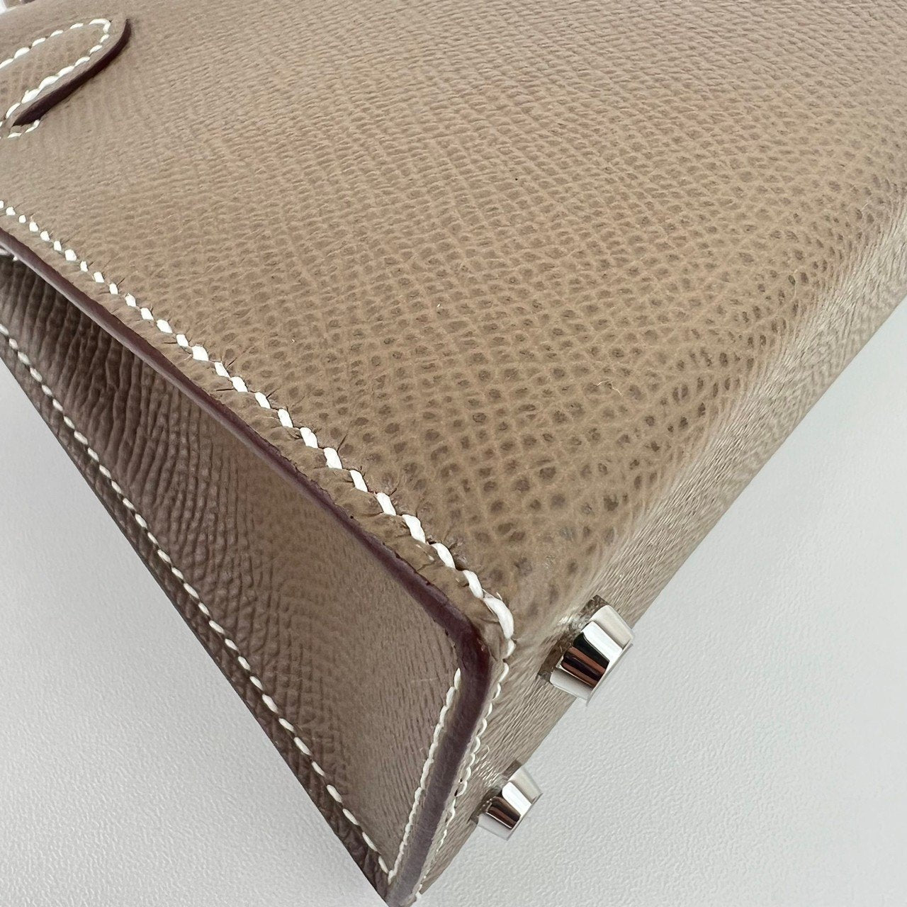 Mini kelly ミニケリー Etoupe エトープ PHW シルバー金具 W刻印 Epsom エプソン