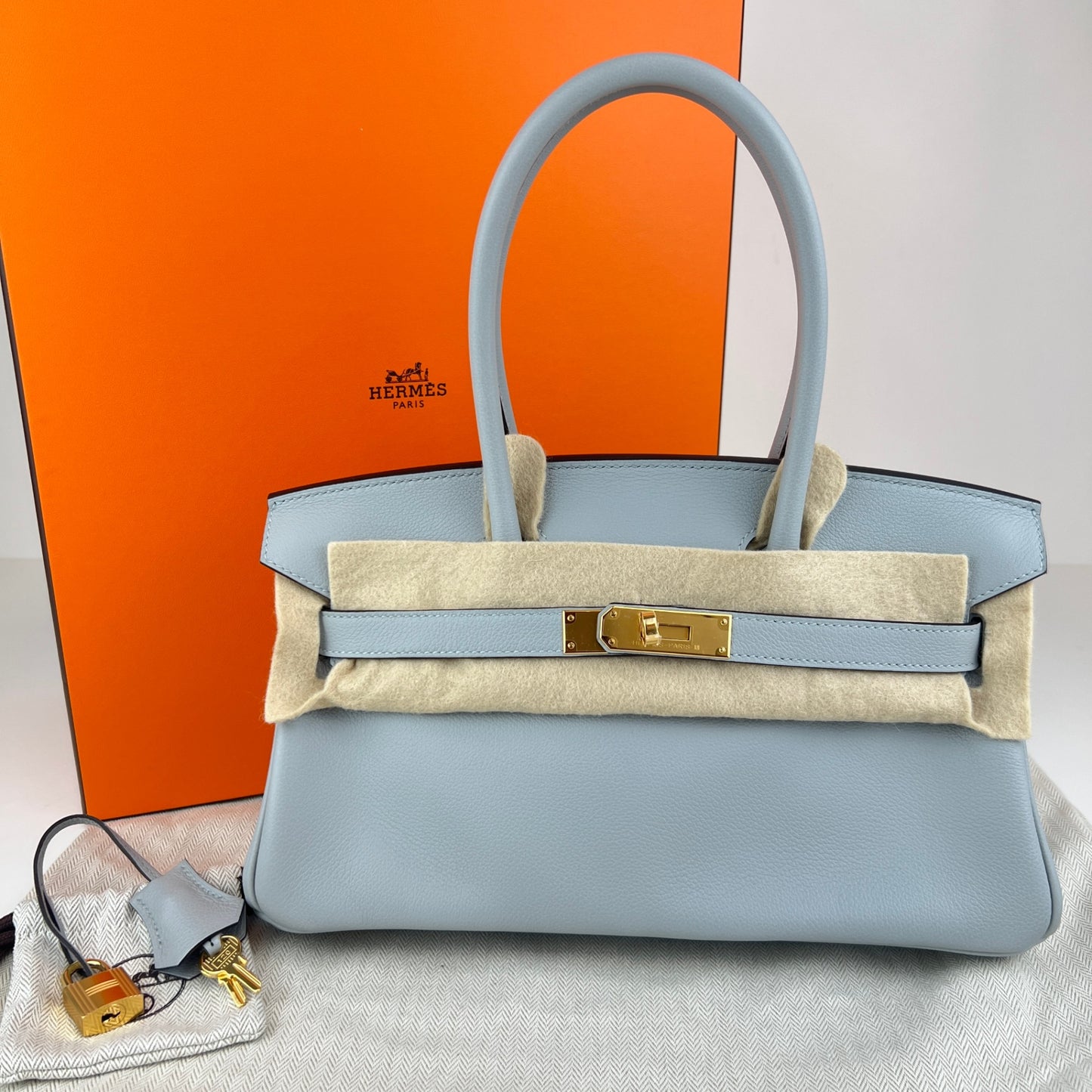 Shoulder Birkin29 ショルダーバーキン29 Blue glacier ブルーグラシエ Evercolor エバーカラー GHW ゴールド金具 Stamp-K K刻印