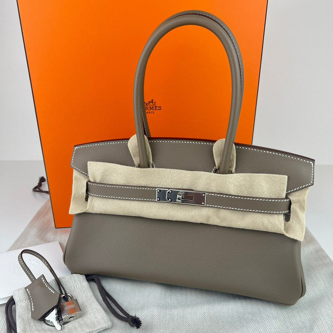 Shoulder birkin 29 ショルダーバーキン29 Etoupe エトープ PHW シルバー金具 Togo トゴ Stamp-W W刻印