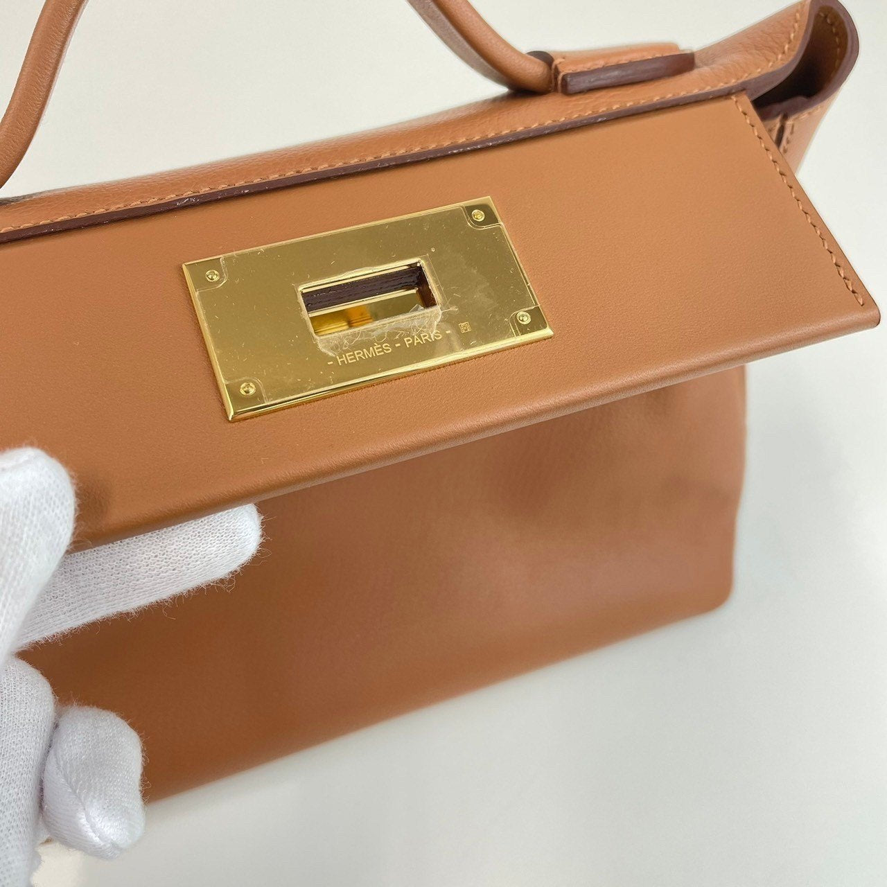24/24 Mini Van Quatre ヴァンキャトル Gold ゴールド B刻 ハンドバッグ