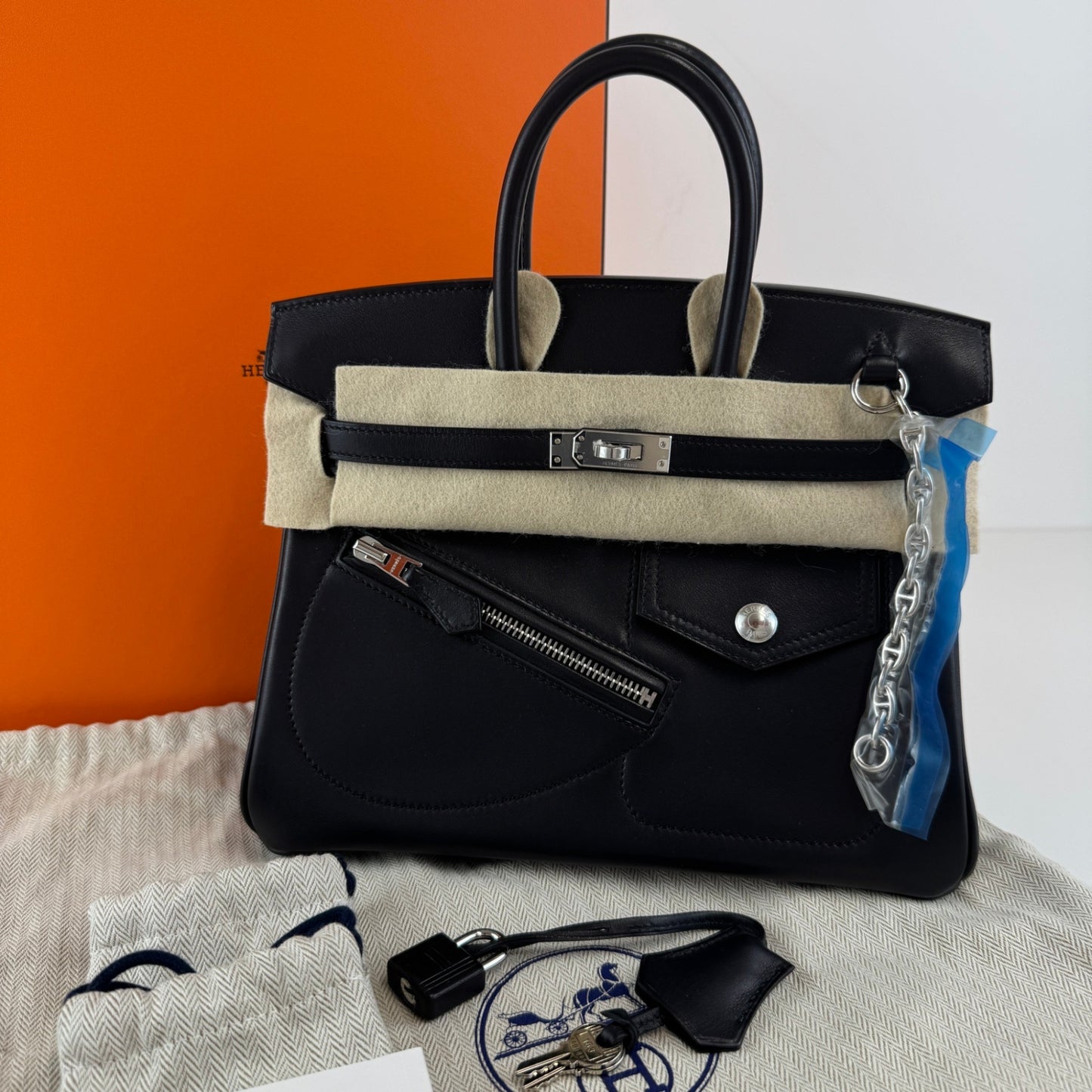 Birkin25 rock バーキン25ロック Black ブラック Veau Volupto ヴォーヴォリュプト PHW シルバー金具 Stamp-B B刻印