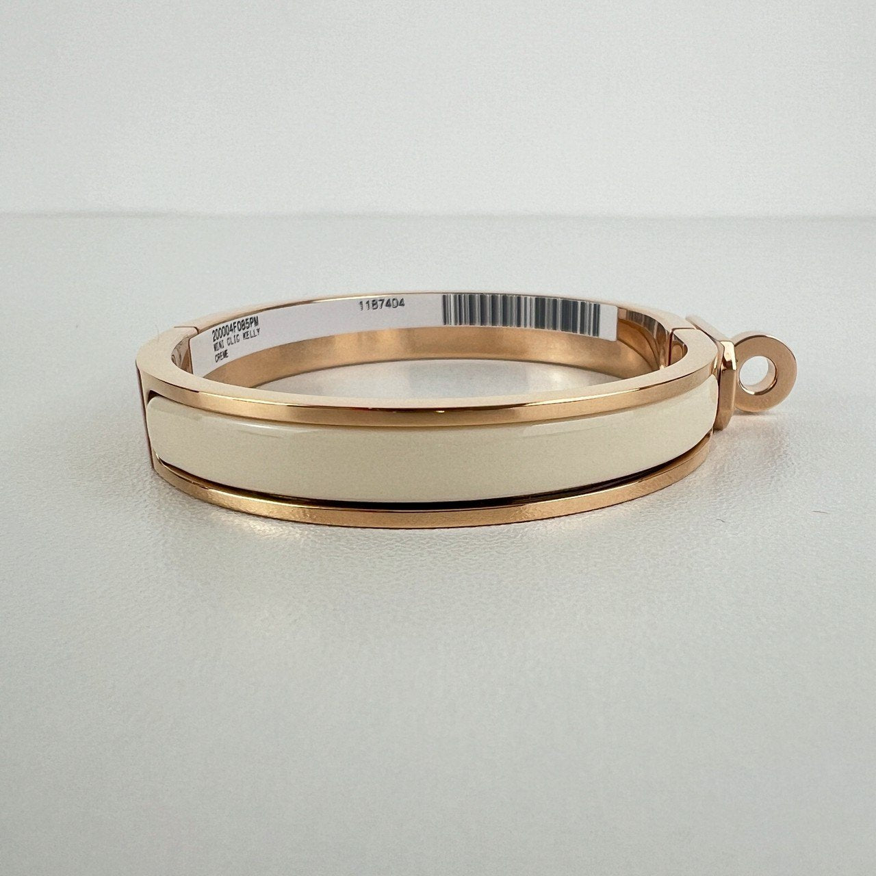 Hermès エルメス Mini Clic Kelly bracelet PM 200004F085PM ミニ クリック ケリー ブレスレット エナメルブレスレット ファン Creme / Rosegold :クリーム / ローズゴールド