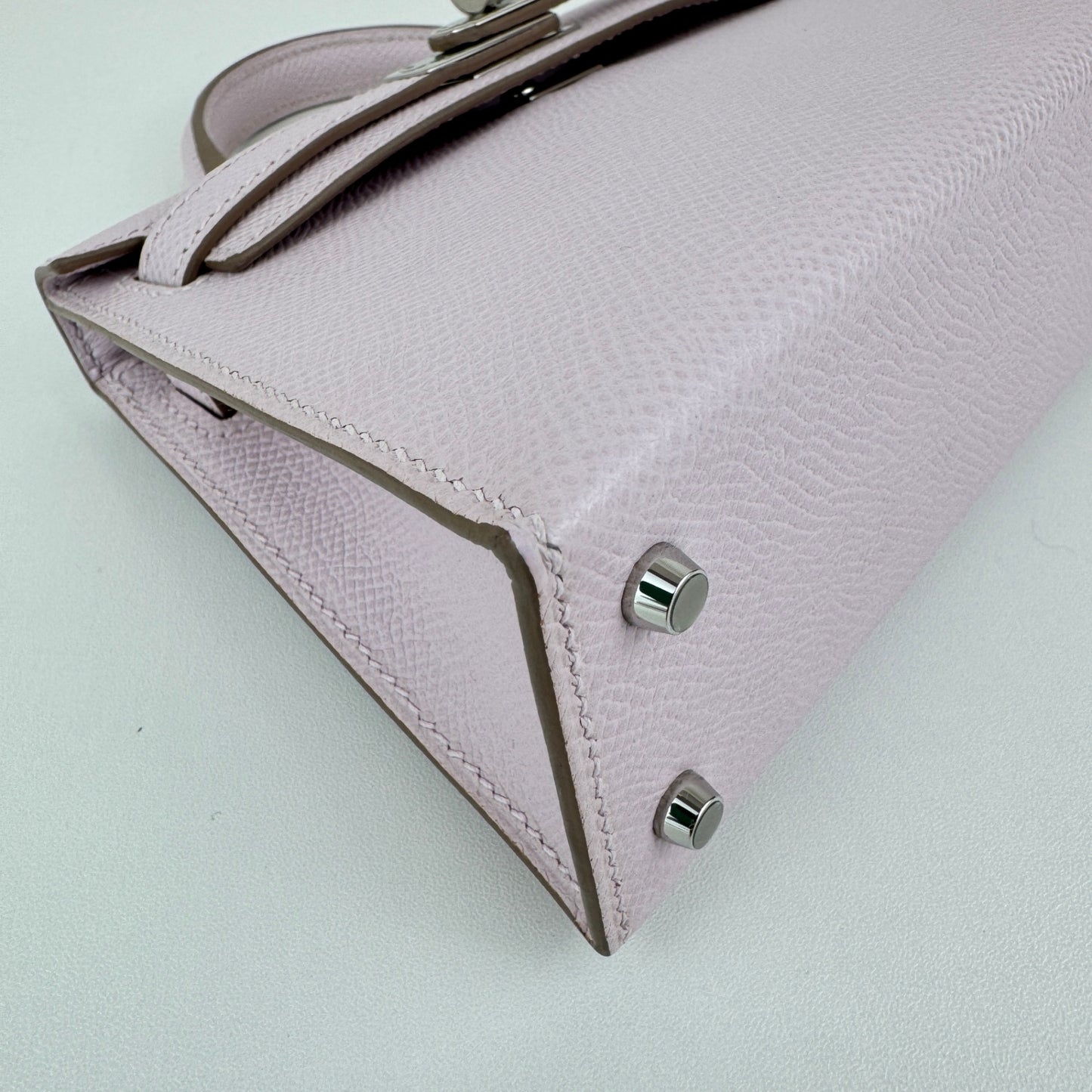 Mini kelly ミニケリー Stamp-K K刻印 Epsom エプソン Mauve pale モーヴペール PHW シルバー金具