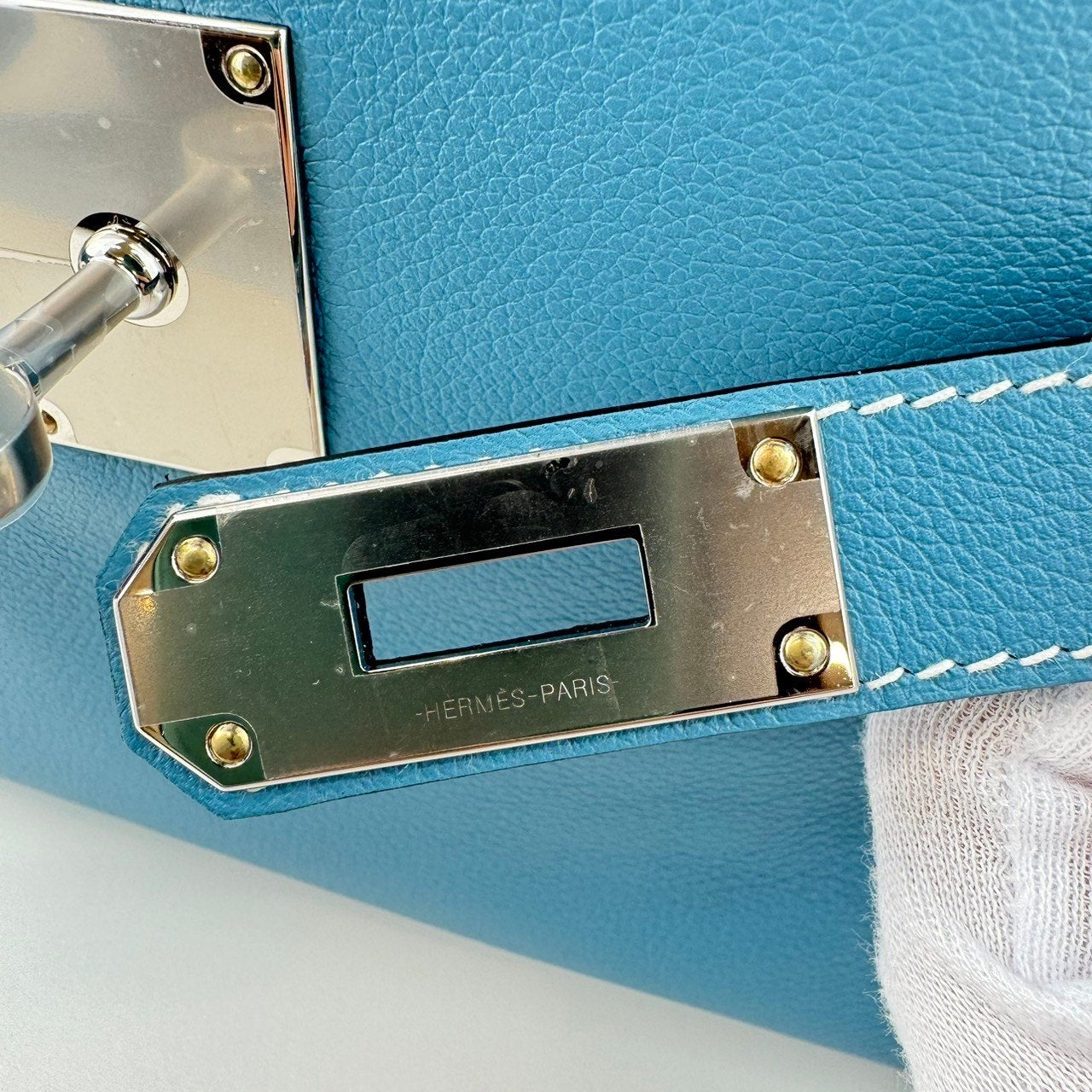 Kelly Messenger PM ケリーメッセンジャーバッグPM New Blue jean ニューブルージン PHW シルバー金具 Evercolor エバーカラー Stamp-W W刻印