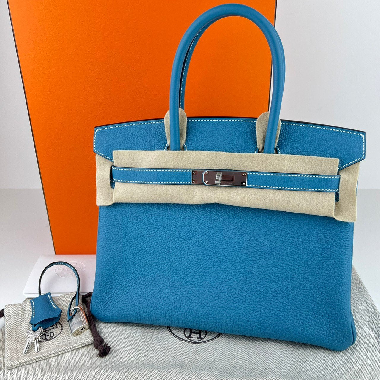 Birkin30 バーキン30 New blue jean ニューブルージン Togo トゴ PHW シルバー金具 Stamp-W W刻印