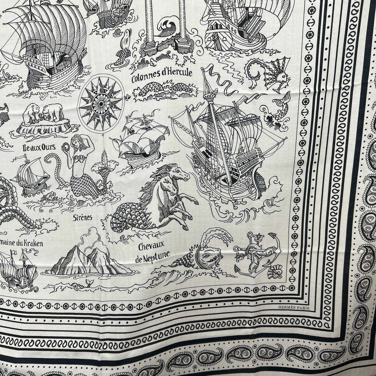 Tatouages Marins Bandana shawl 140 タトゥアージュ マリンズ バンダナ ショール 140 Cashmere/Silk カシミア/シルク