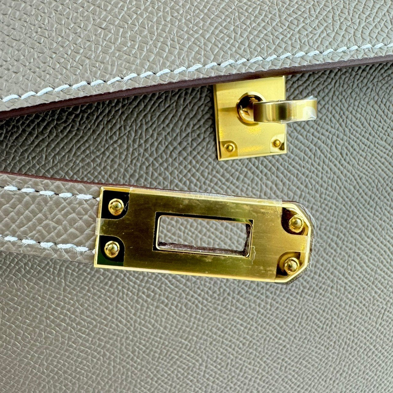 Kelly25 ケリー25 Etoupe エトープ Epsom エプソン GHW ゴールド金具 Stamp-W W刻印