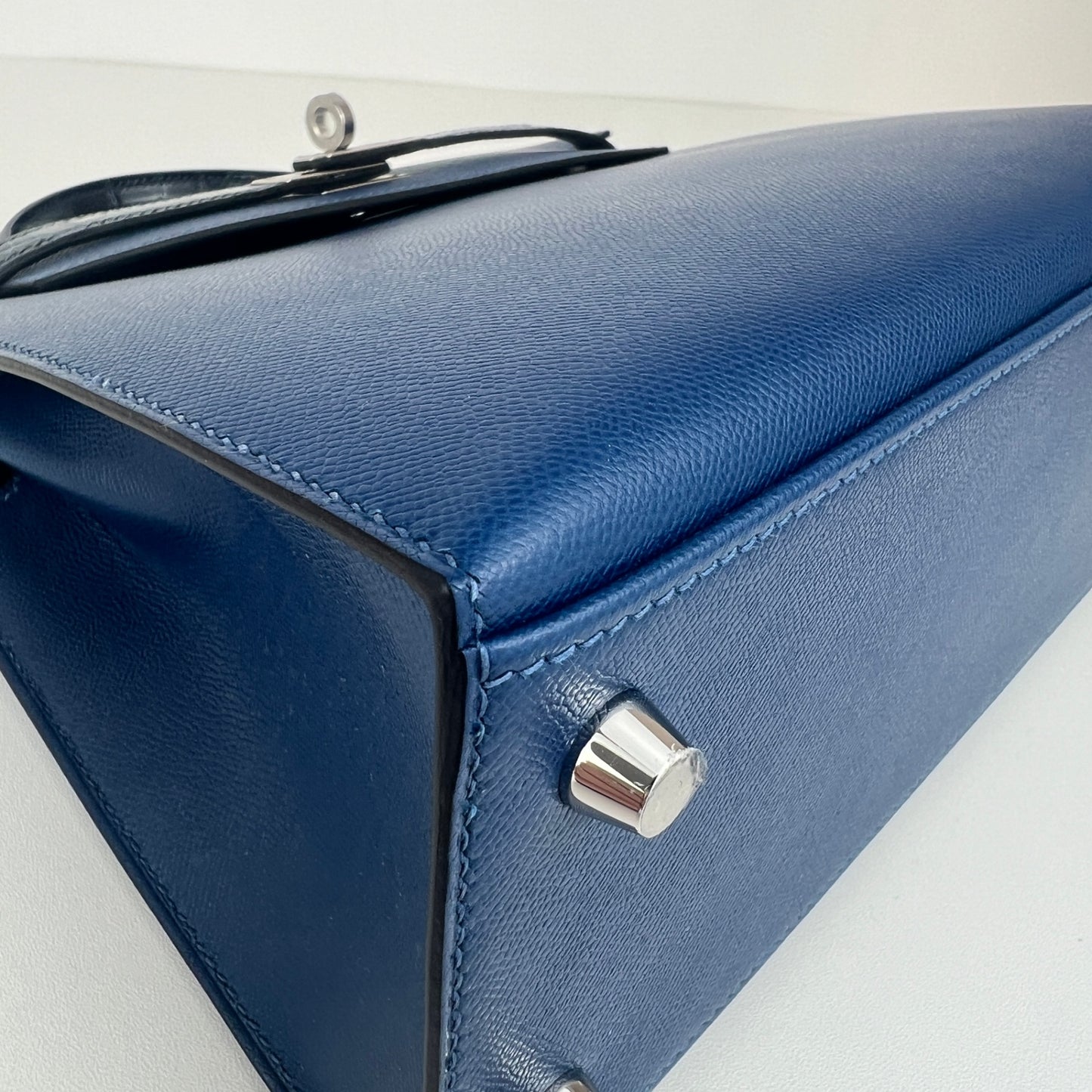 Hermès エルメス Kelly25 ケリー25 Stamp-W W刻印 Madame/Crocodile マダム/クロコダイル Deep blue ディープブルー PHW シルバー金具