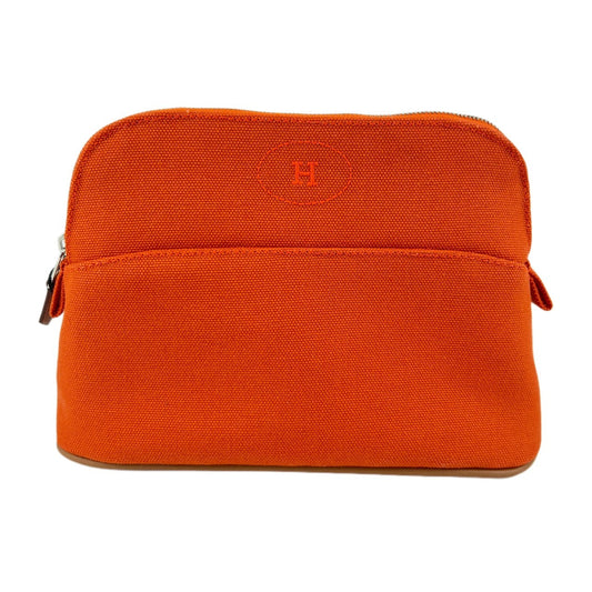 Hermès エルメス Trousse Bolide mini ボリードポーチ ミニ 綿100% Orange feu オレンジフー