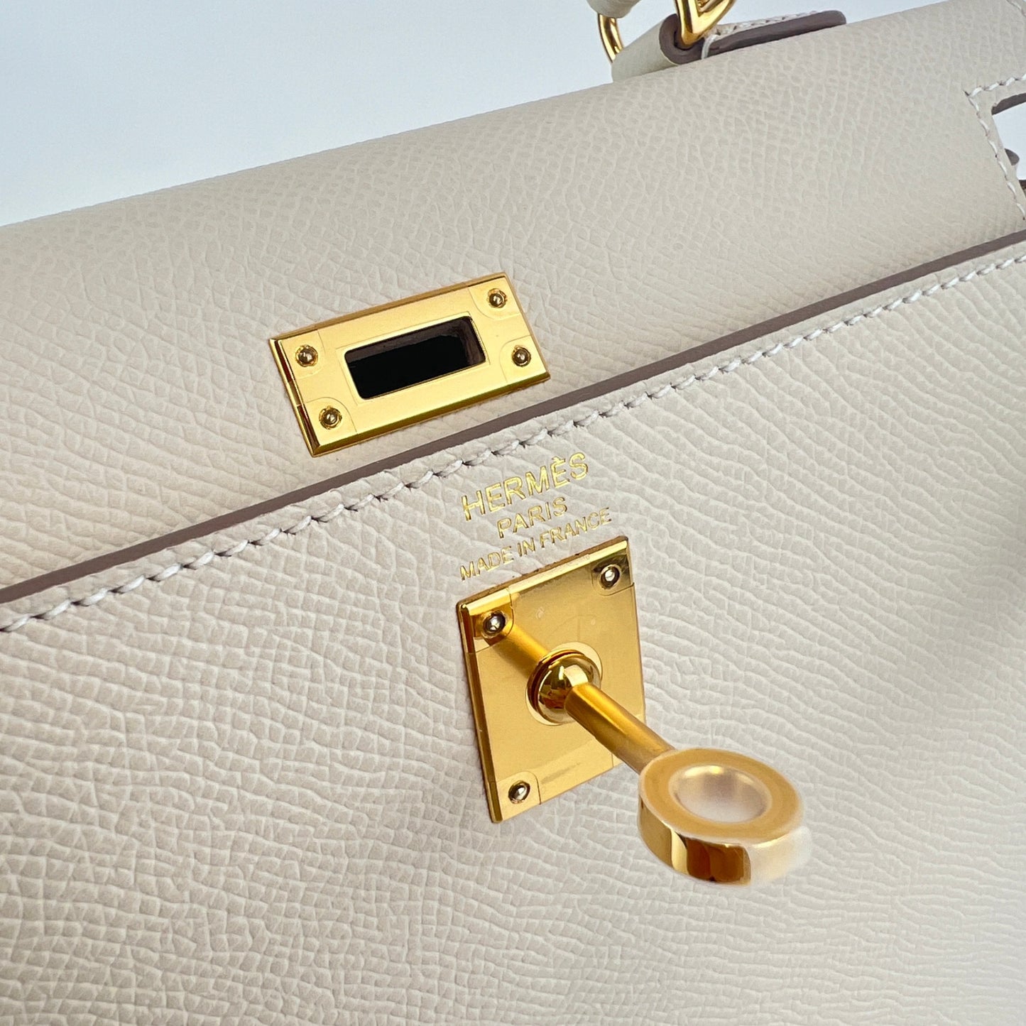 Kelly25 Sellier ケリー25 セリエ Craie クレ GHW ゴールド金具 Stamp-W W刻印 Epsom エプソン