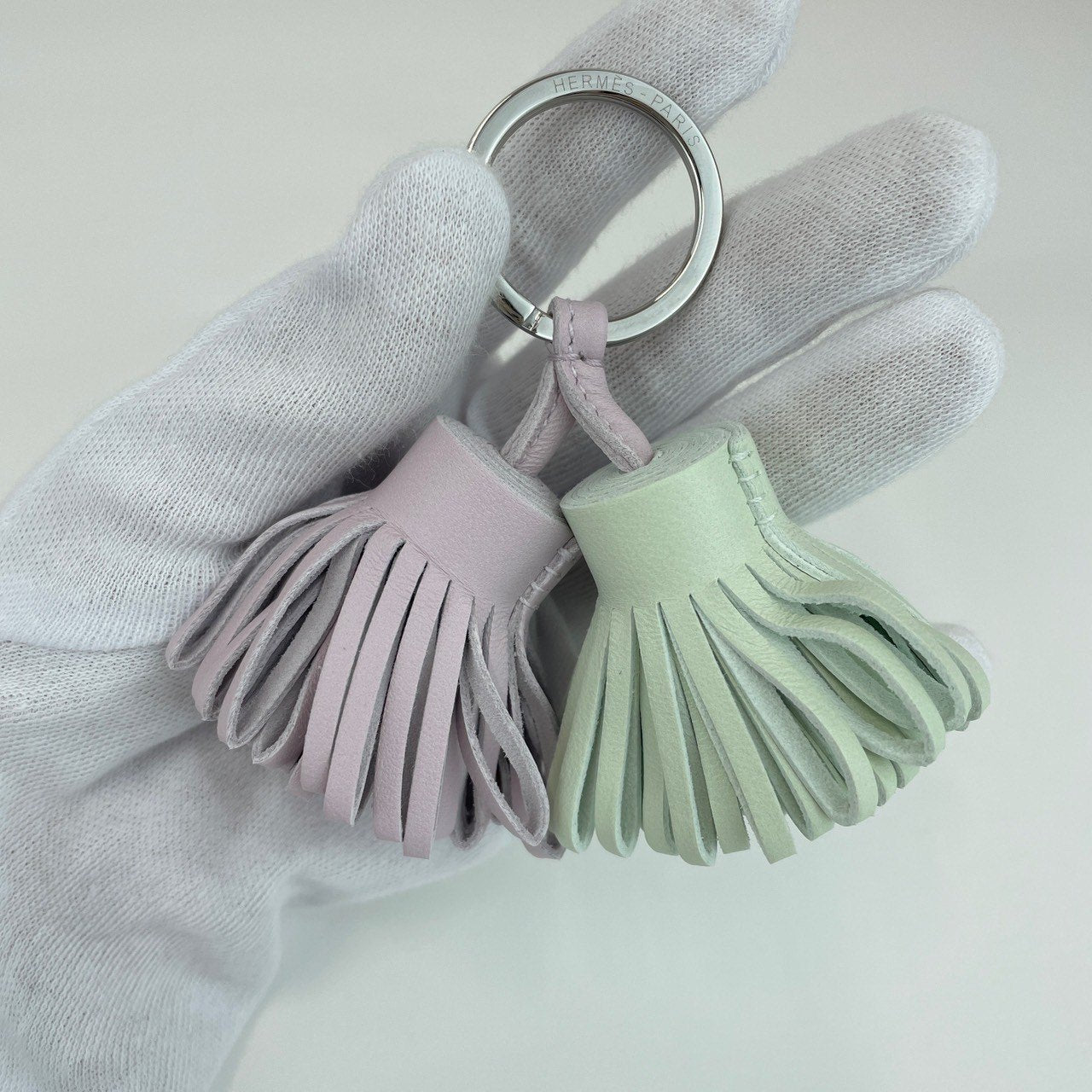 Hermès エルメス Carmen Unodos miro Keyring カルメン ウノドス キーリング Lambskin ラムスキン Mauve pale/Vert fizz モーヴペール/ヴェールフィズ PHW シルバー金具