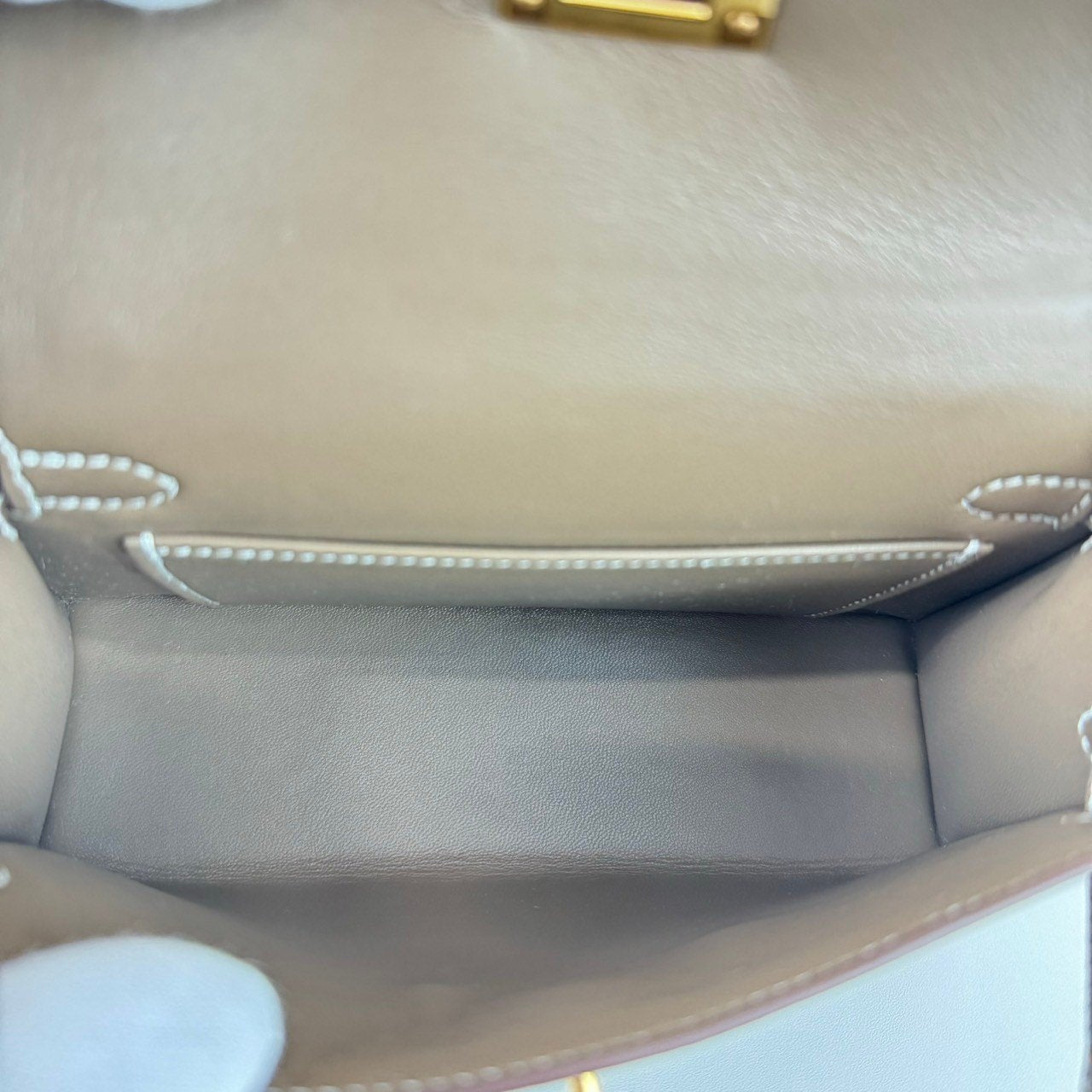 Mini kelly ミニケリー Stamp-W W刻印 Epsom エプソン Etoupe エトープ GHW ゴールド金具