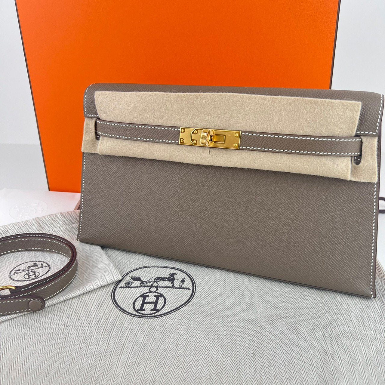 Kelly Elan ケリーエラン Etoupe エトープ GHW ゴールド金具 Epsom エプソン Stamp-W W刻印