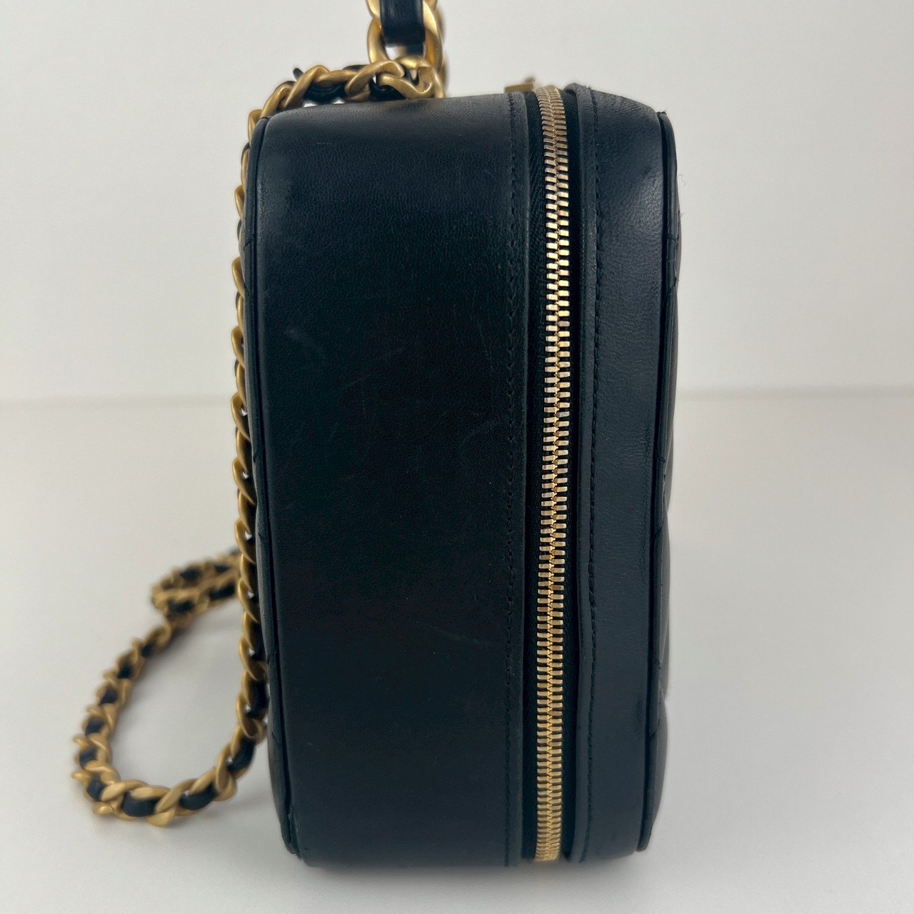 CHANEL シャネル ココマーク マトラッセ ヴァニティ トップハンドル チェーンショルダーバッグ Black ブラック GHW ゴールド金具 AS3319 ICチップ