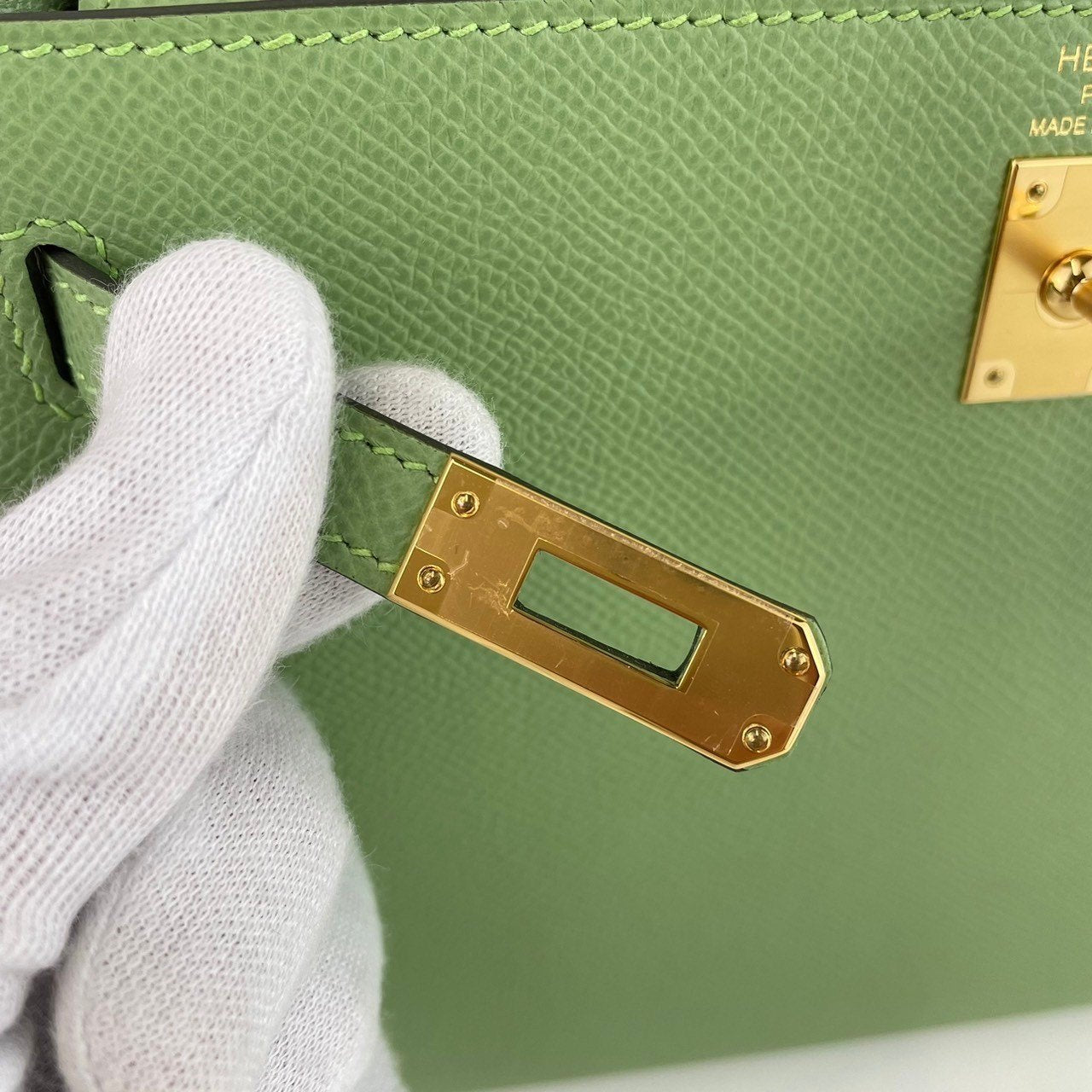 Kelly25 ケリー25 Vert criquet ヴェールクリケット Epsom エプソン GHW ゴールド金具 U刻