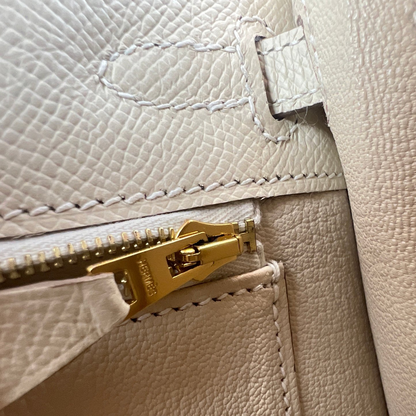 Kelly25 Sellier ケリー25 セリエ Craie クレ GHW ゴールド金具 Stamp-W W刻印 Epsom エプソン