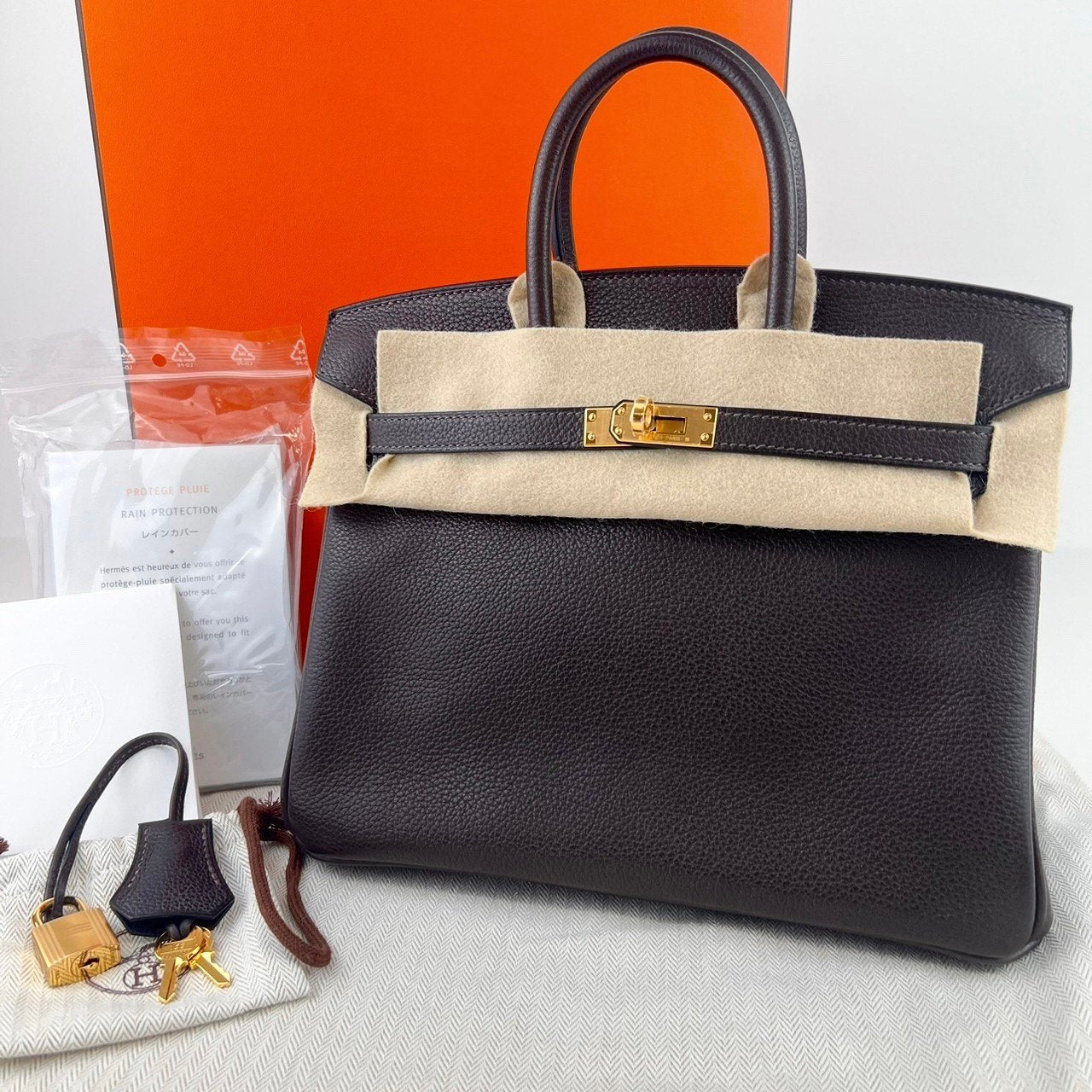 Birkin25 バーキン25 Ebene エベンヌ GHW ゴールド金具 Barenia バレニア Stamp-U U刻印
