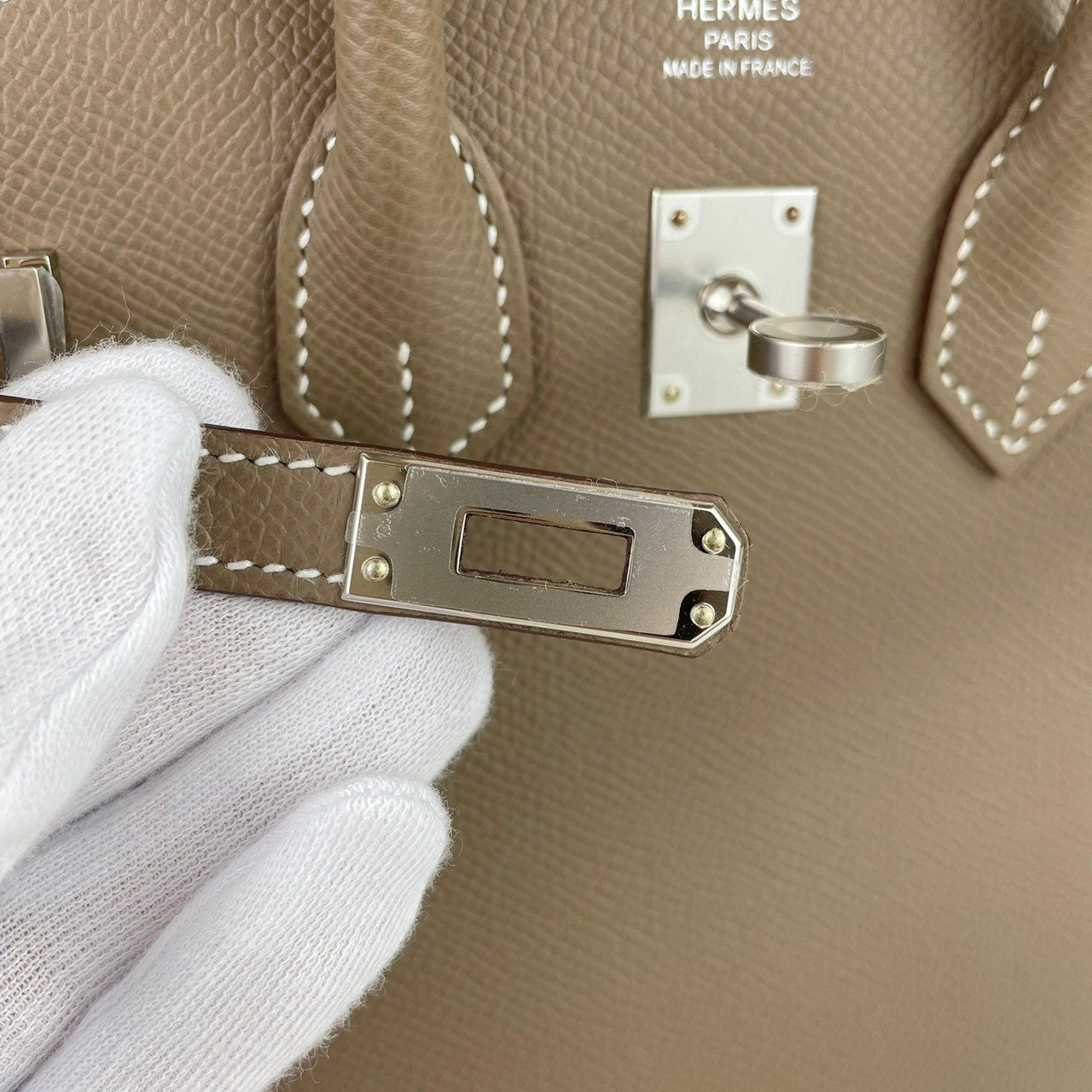 新品 HERMES エルメス Birkin25 バーキン25セリエ Etoupe エトープ PHW シルバー金具 Epsom エプソン W刻印