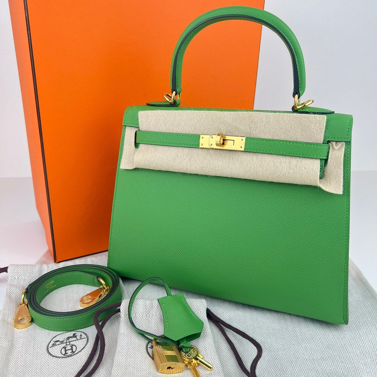 Kelly25 ケリー25 Vert yucca ヴェールユッカ GHW ゴールド金具 Stamp-B B刻印