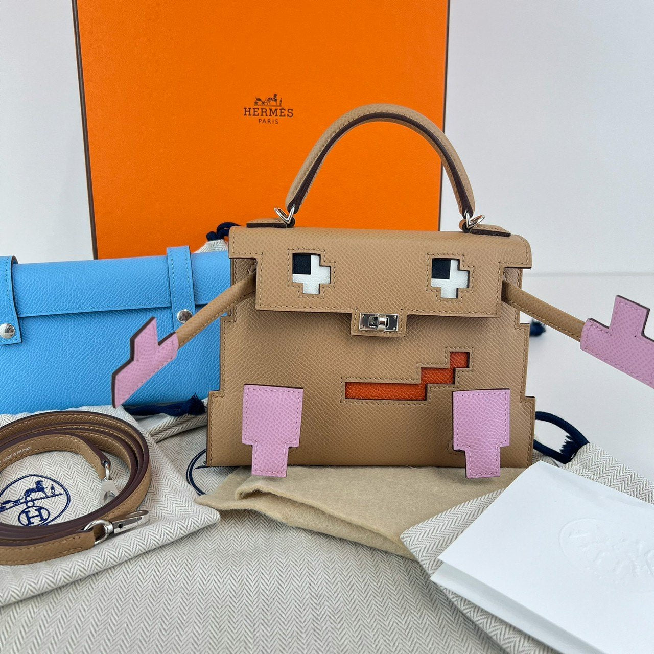 Kelly doll pict ケリードールピクト Chai/Celeste/Mauve sylvester チャイ/セレステ/モーヴシルベストル Epsom エプソン PHW シルバー金具 Stamp-B B刻