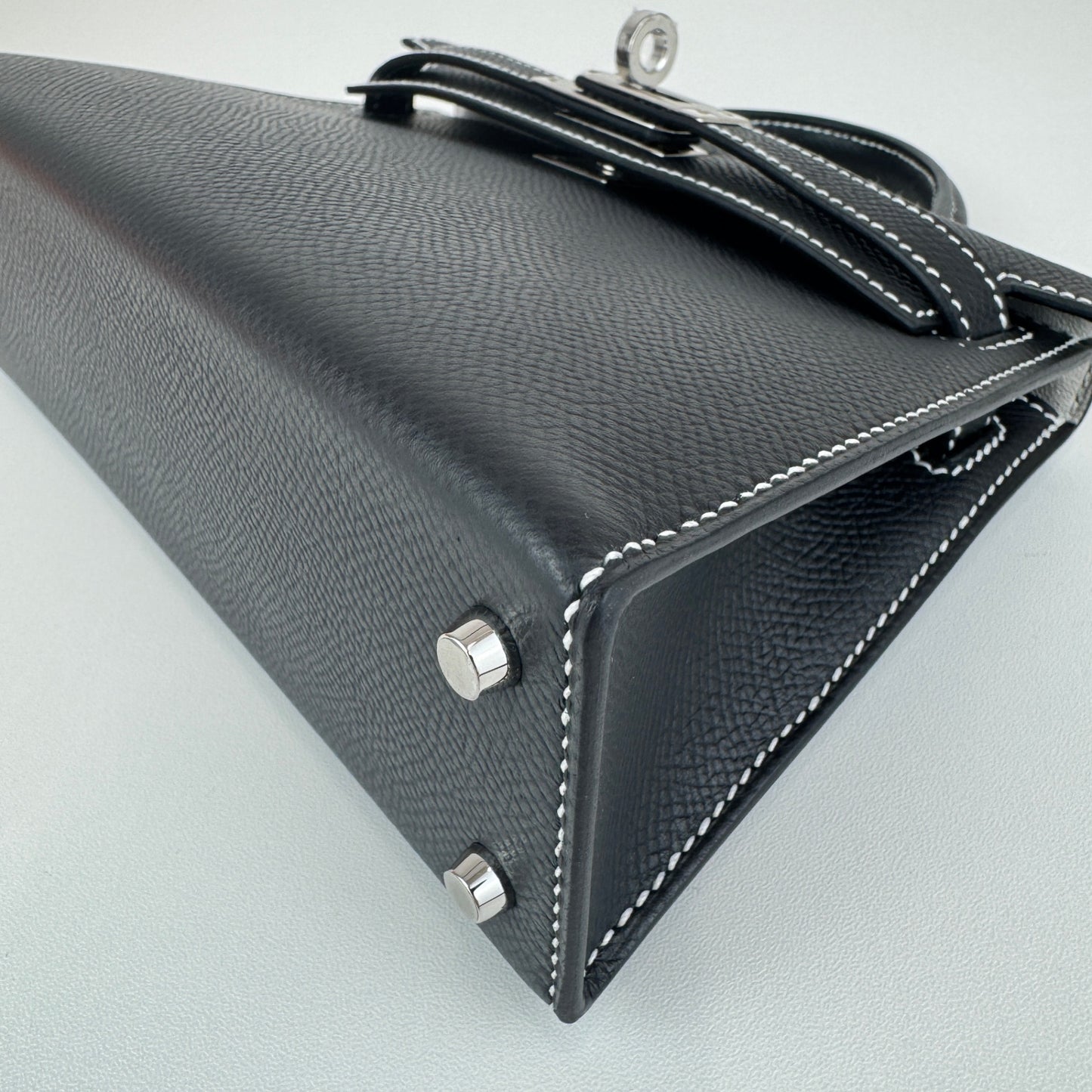 Mini kelly SO ミニケリー スペシャルオーダー Black ブラック/Gris perle グリパール Epsom エプソン PHW シルバー金具 Stamp-K K刻印