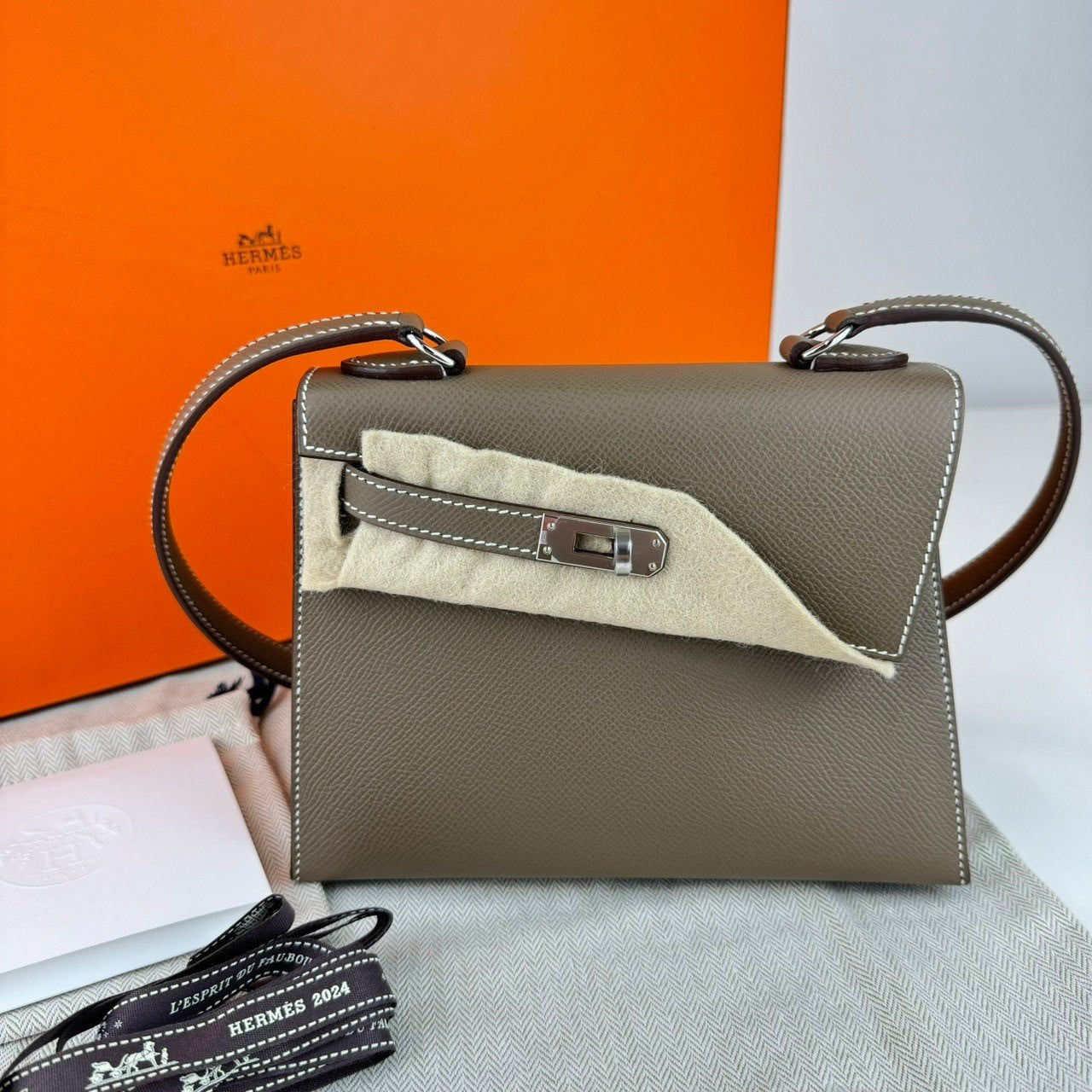 Kelly20 desorder ケリー20 ディスオーダー Etoupe エトープ Epsom エプソン PHW シルバー金具 Stamp-B B刻 レディースバッグ ショルダーバッグ