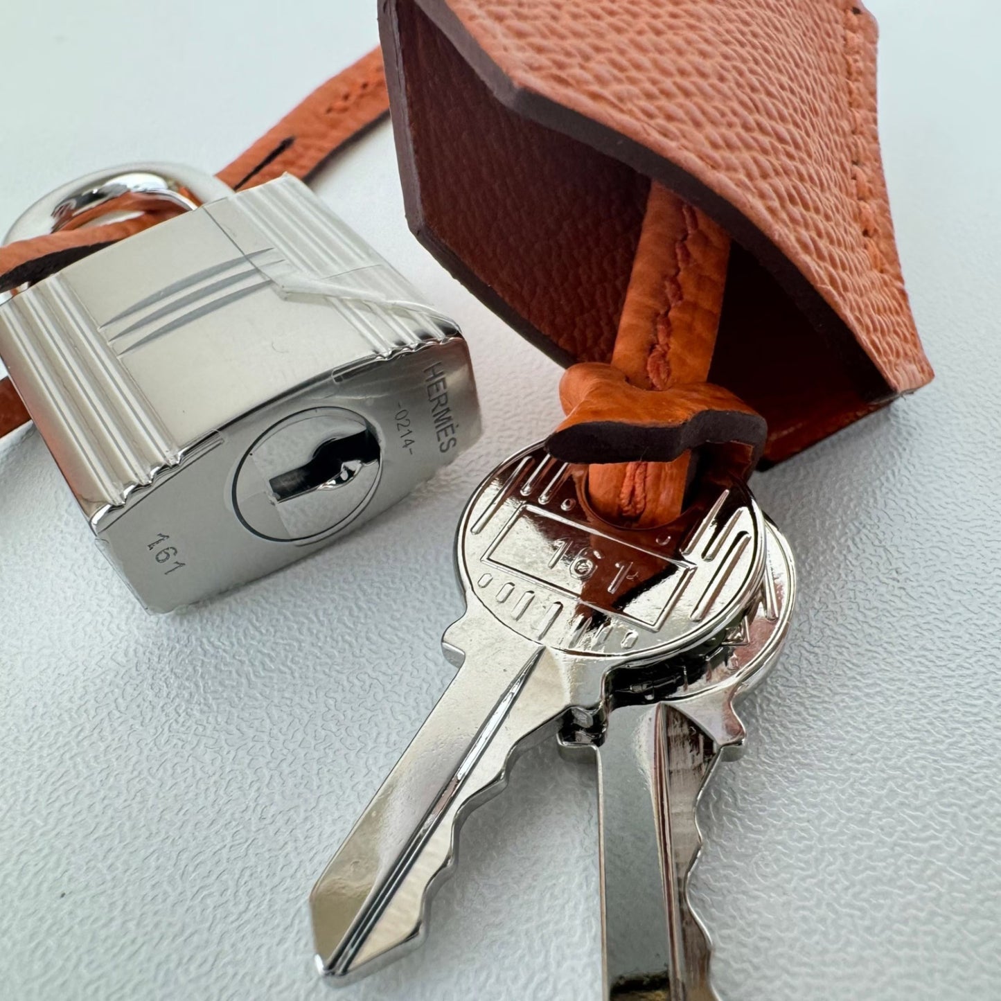 Kelly25 ケリー25 Stamp-W W刻印 Epsom エプソン Orange オレンジ PHW シルバー金具