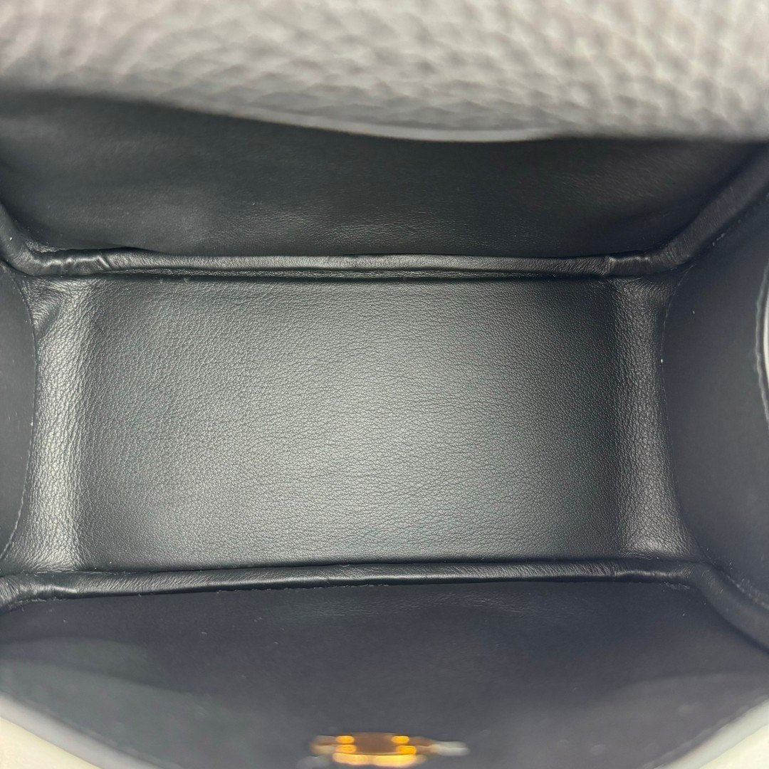 HERMES エルメス Lindy mini リンディミニ Black ブラック GHW ゴールド金具 Taurillon Clemence トリヨンクレマンス Stamp-B B刻