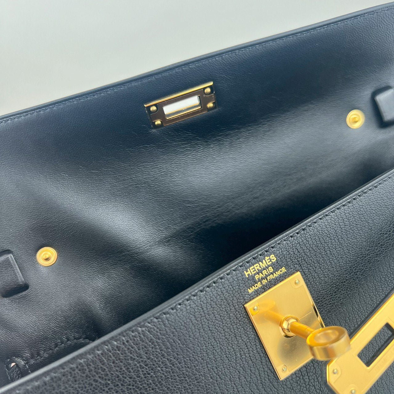 Kelly elan ケリーエラン Black ブラック Chevre シェーブル GHW ゴールド金具 Stamp-B B刻印