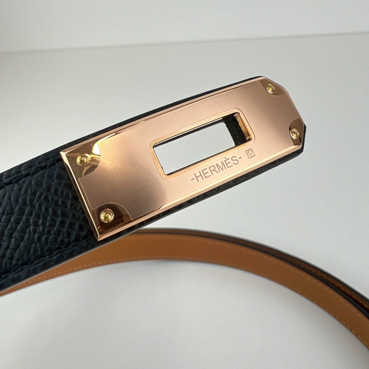Belt kelly 18 ケリー ベルト18 Black ブラック RGHW ピンクゴールド金具 Epsom エプソン Stamp-W W刻印