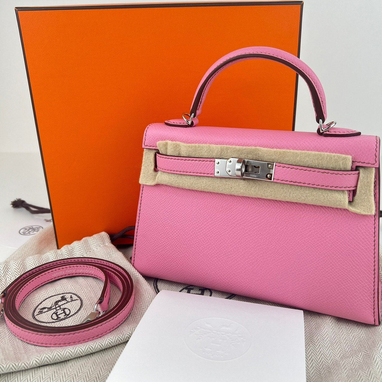Mini kelly ミニケリー Bubblegum バブルガム PHW シルバー金具 Epsom エプソン Stamp-B B刻印