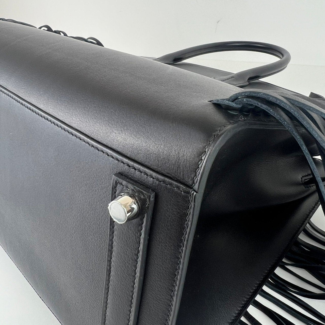 Birkin35 Anate バーキン35 アナーテ フリンジ Black ブラック W刻印 Evergrain エバーグライン
