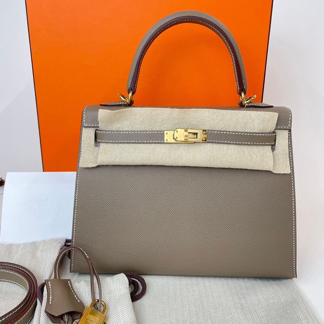 Kelly25 Sellier ケリー25 セリエ Etoupe エトープ GHW ゴールド金具 B刻