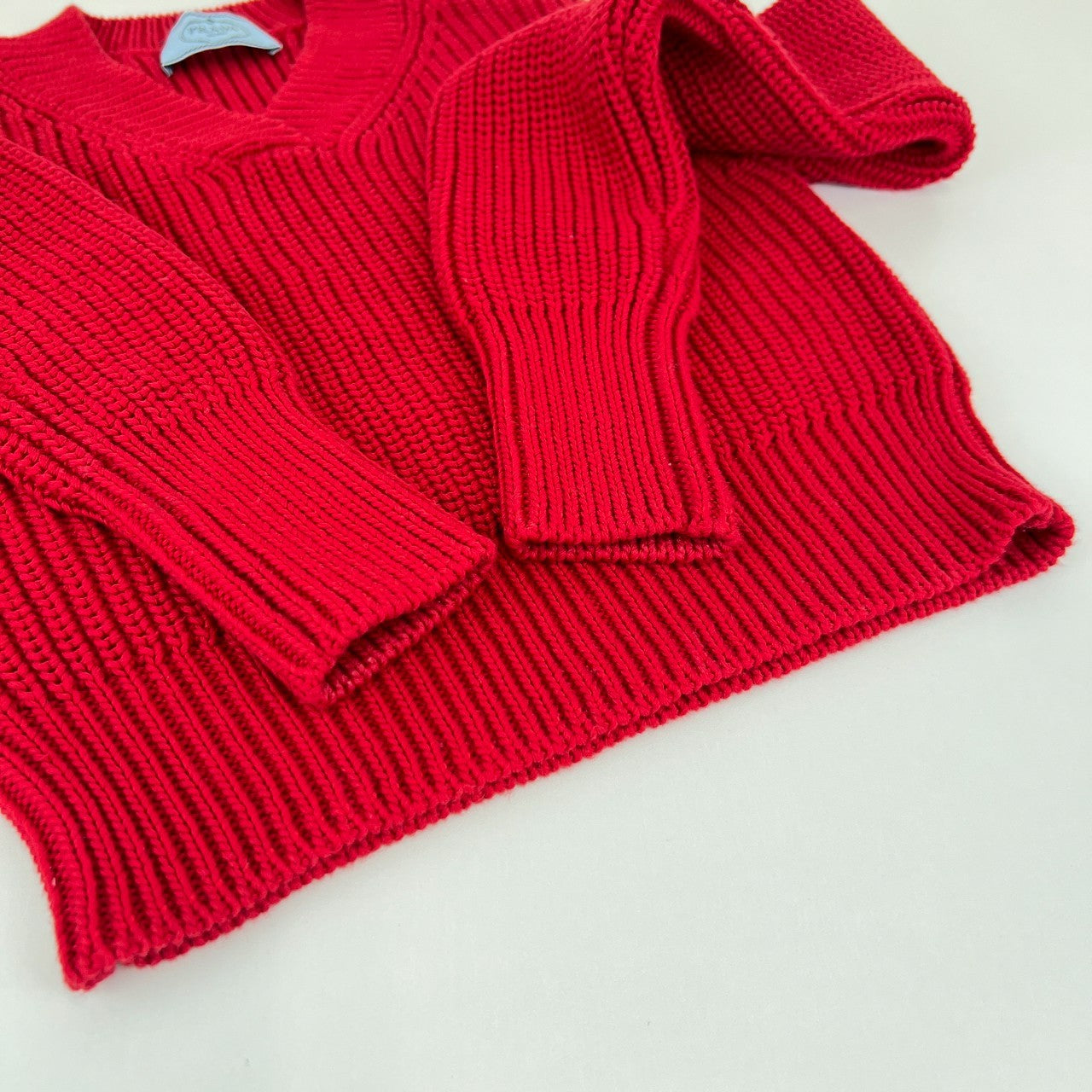 PRADA プラダ コットン ニット レディース レッド P24R1G Red レッド コットン100%