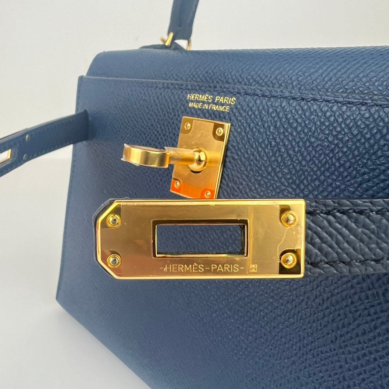 Mini kelly toricolor ミニケリートリコロール Bleu de presse/Black/Bleu indigo ブルードプリュス/ブラック/ブルーインディゴ GHW ゴールド金具 Epsom エプソン B刻印 Stamp-B