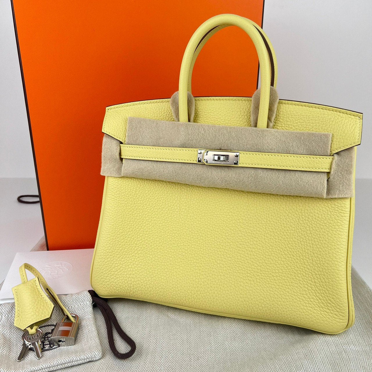Birkin25 バーキン25 Jaune poussin ジョーヌプッサン PHW シルバー金具 Stamp-W W刻印