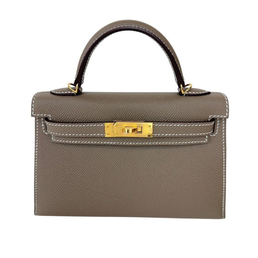 Mini kelly ミニケリー Etoupe エトープ  GHW ゴールド金具 Epsom エプソン Stamp-W W刻印