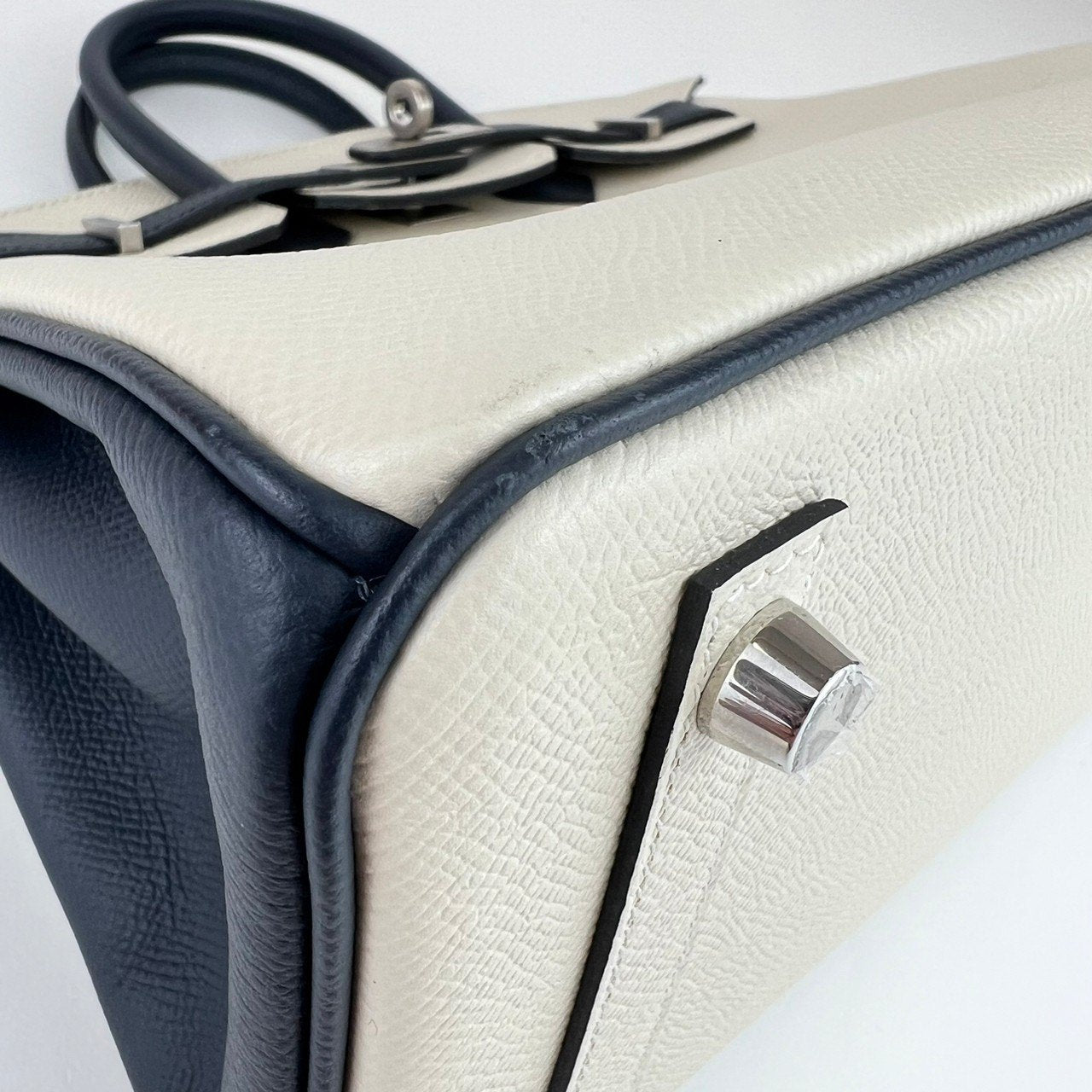 Birkin25 バーキン25 Craie/Black クレ/ブラック Togo トゴ PHW シルバー金具 D刻