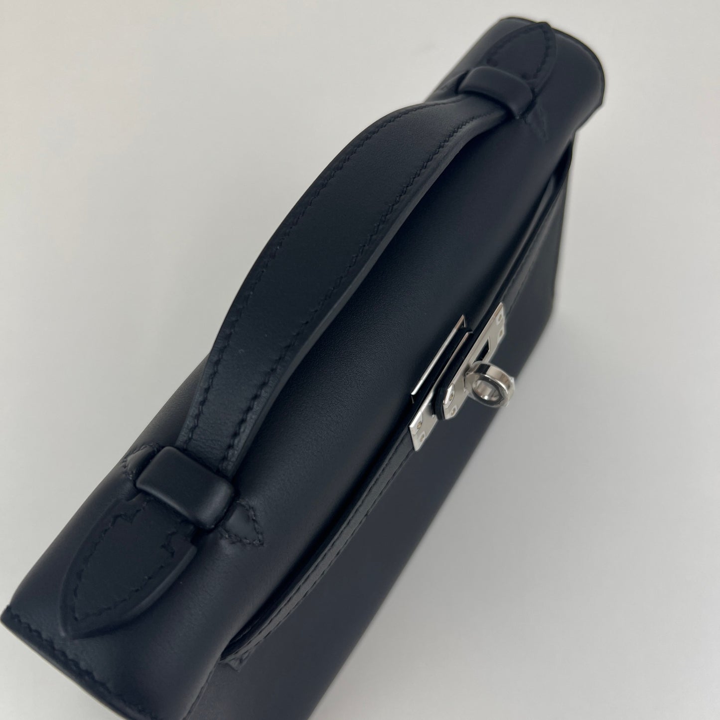 Pochette kelly ポシェットケリー Black ブラック Swift スイフト PHW シルバー金具 Stamp-K K刻印