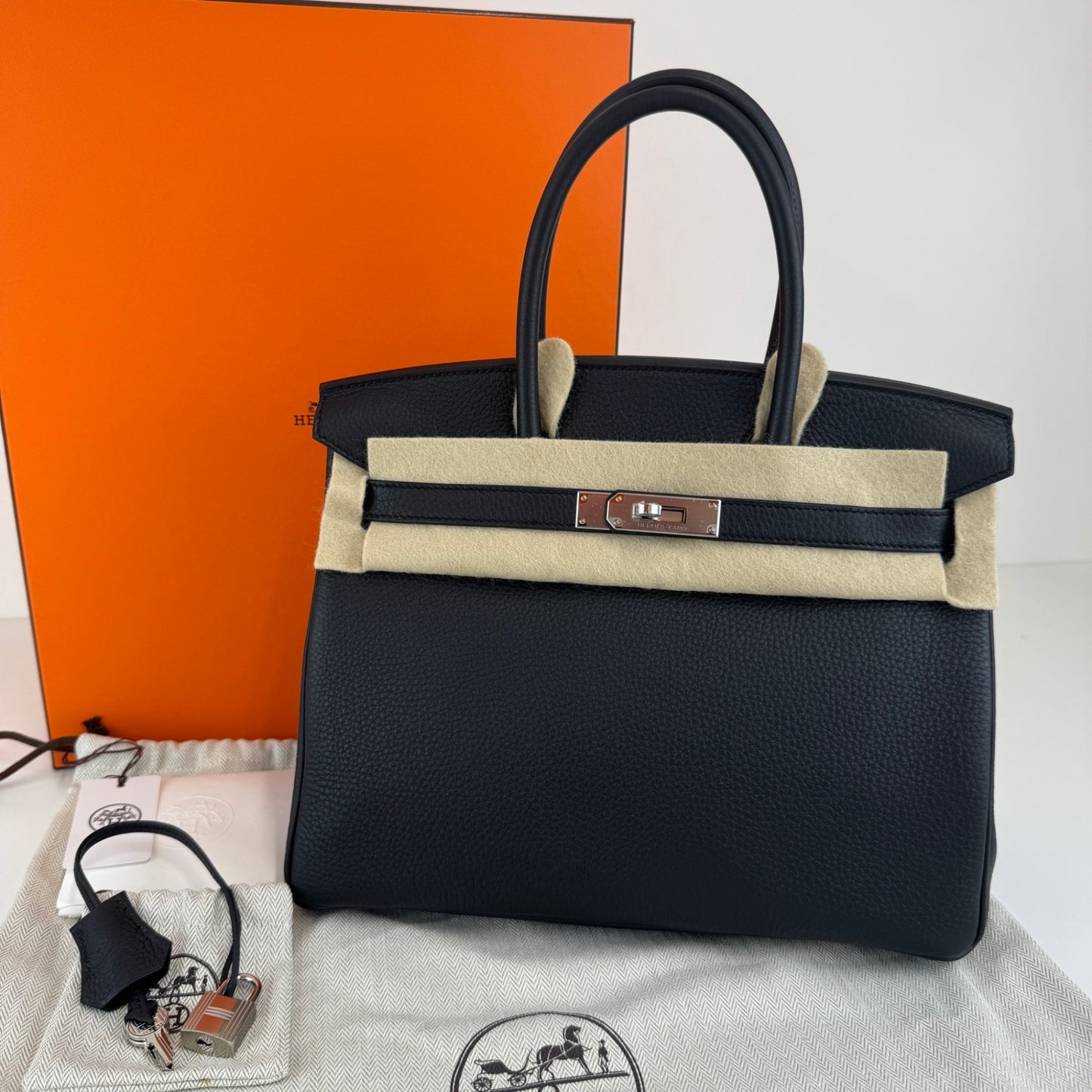 Birkin30 バーキン30 Stamp-K K刻印 Togo トゴ Black ブラック PHW シルバー金具