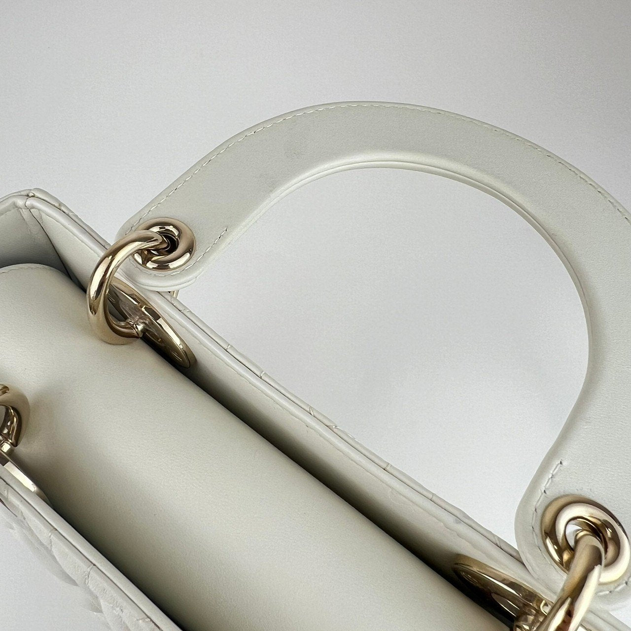LADY DIOR レディディオール Lambskin ラムスキン White ホワイト ハート型 10-MA-0281 レディースバッグ ハンドバッグ