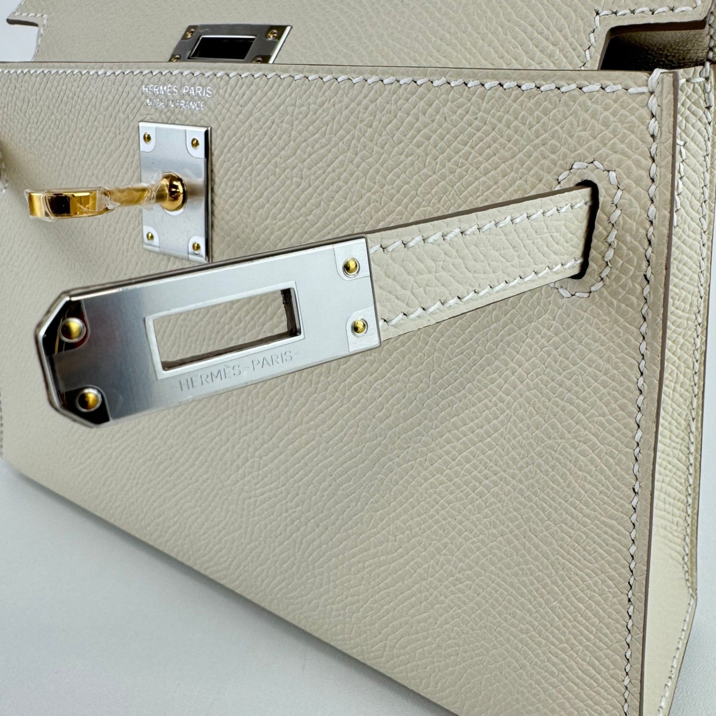 Mini kelly ミニケリー Craie クレ Epsom エプソン electrum hardwear エレクトラム金具 Stamp-W W刻印