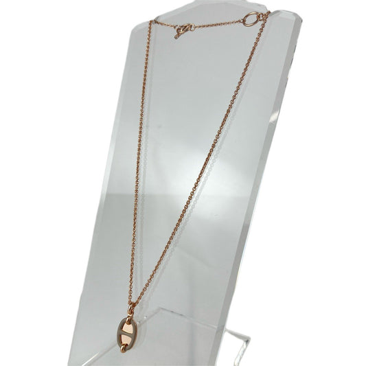 Hermès エルメス Mini Maillon pendant ミニ マイヨン ペンダント メタル Marron grace / Rosegold :マロングラッセ / ローズゴールド