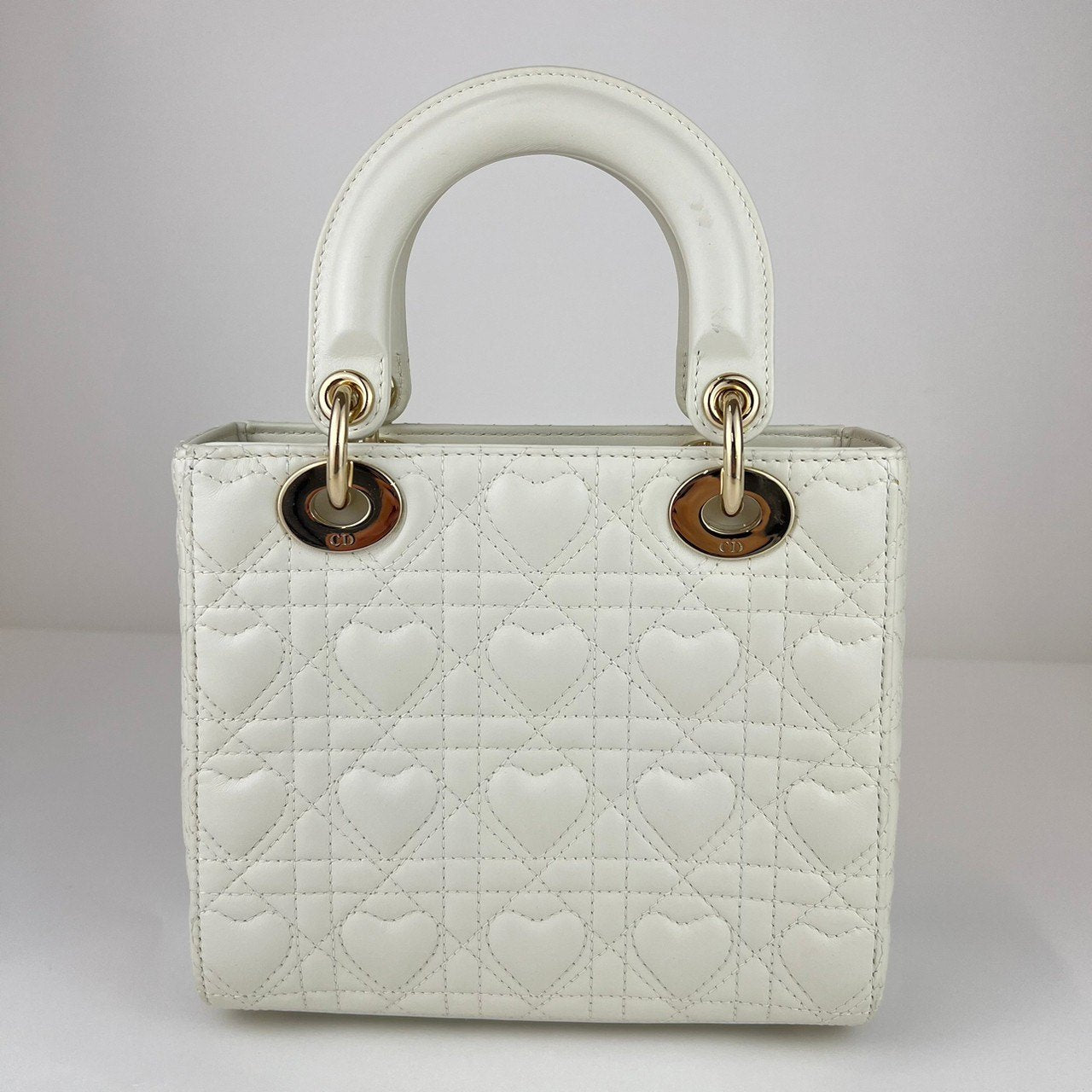 LADY DIOR レディディオール Lambskin ラムスキン White ホワイト ハート型 10-MA-0281 レディースバッグ ハンドバッグ