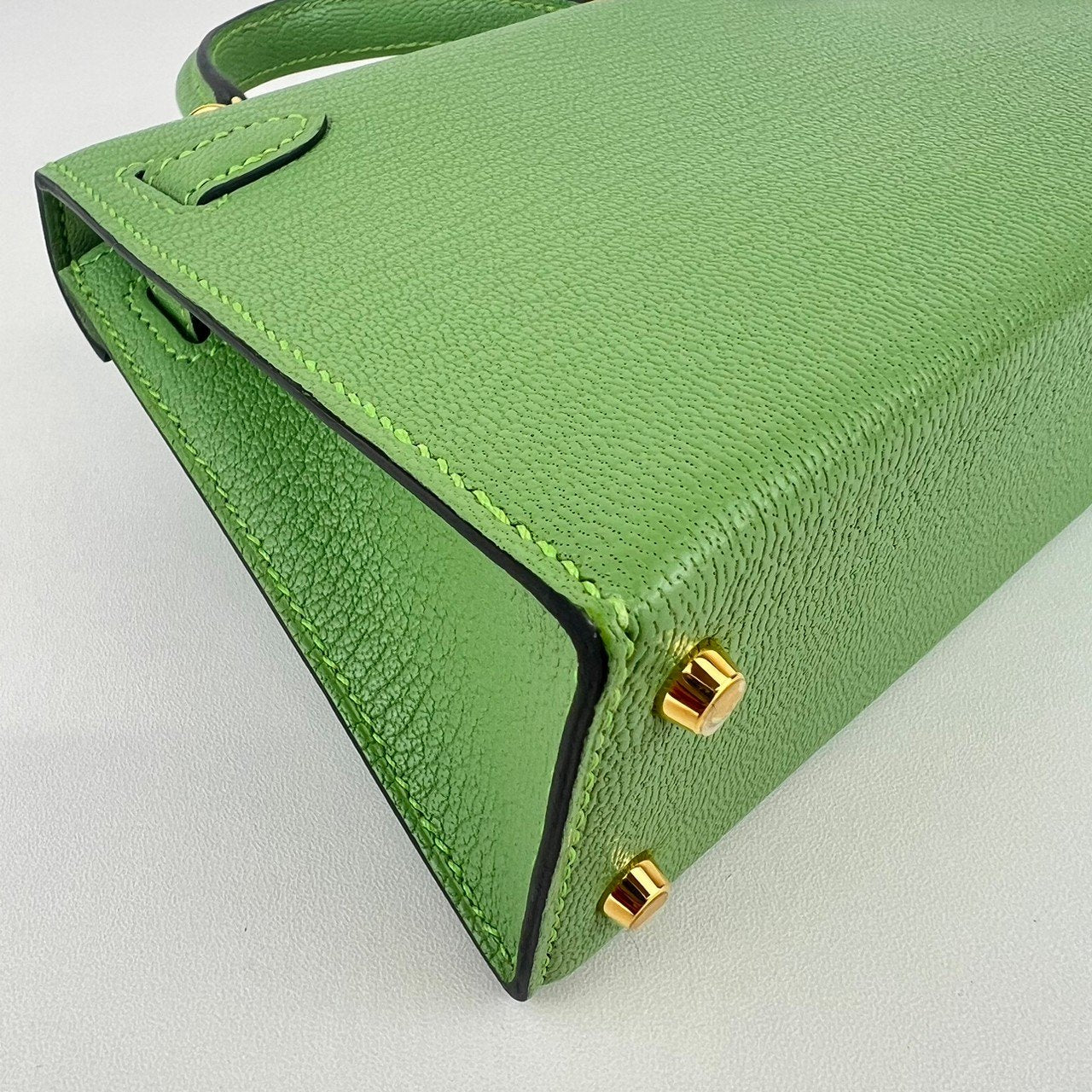 Mini kelly ミニケリー Vert criquet ヴェールクリケット GHW ゴールド金具 Chevre シェーブル Stamp-Z Z刻印