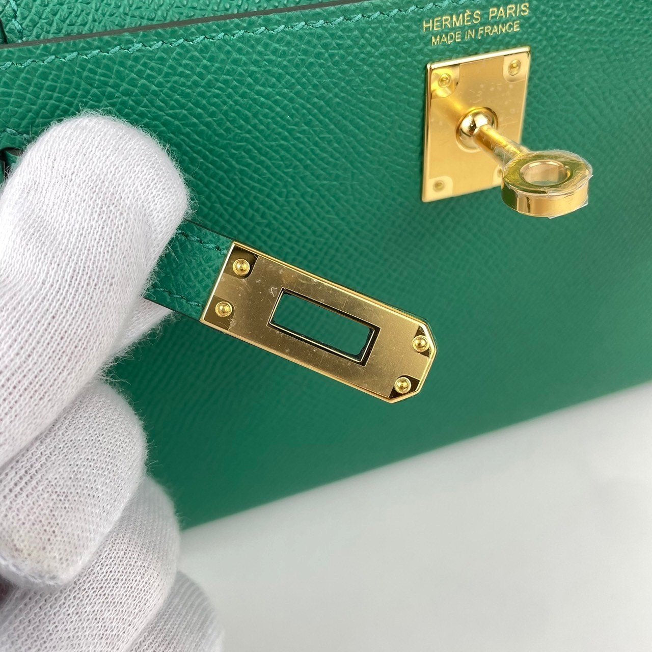 Mini kelly ミニケリー Vert vertigo ヴェールヴェルティゴ Epsom エプソン GHW ゴールド金具 B刻
